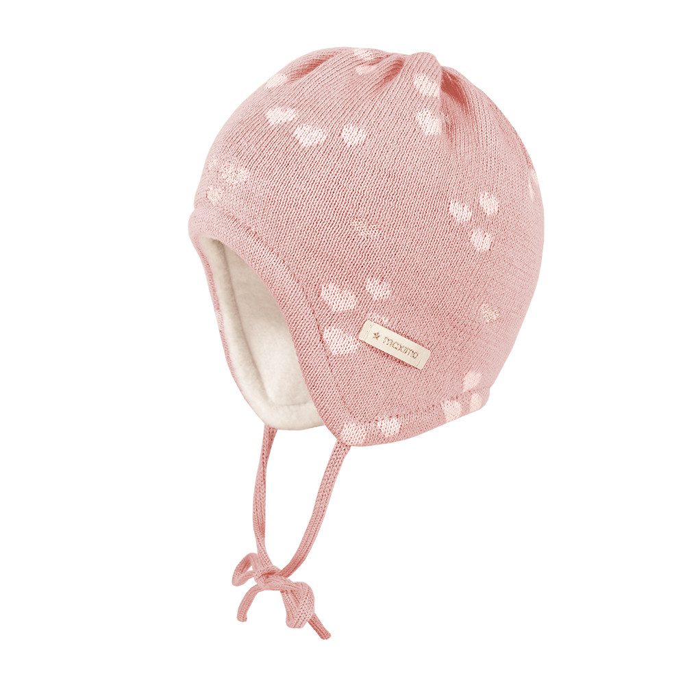 MAXIMO Strickmütze BABY GIRL-Mütze, ausgenäht Jacquard Herz (1-St)