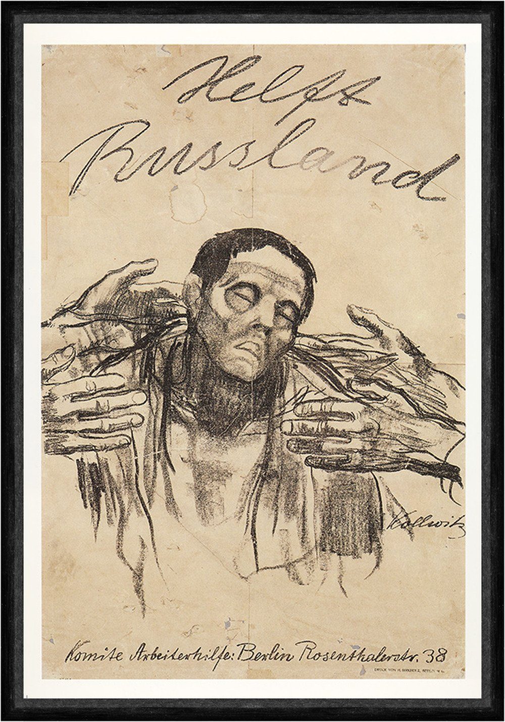 BillerAntik Kunstdruck Helft Russland Anzeige Reklame Hand Arbeiterhilfe Käthe Faks_Werbung, (1 St)