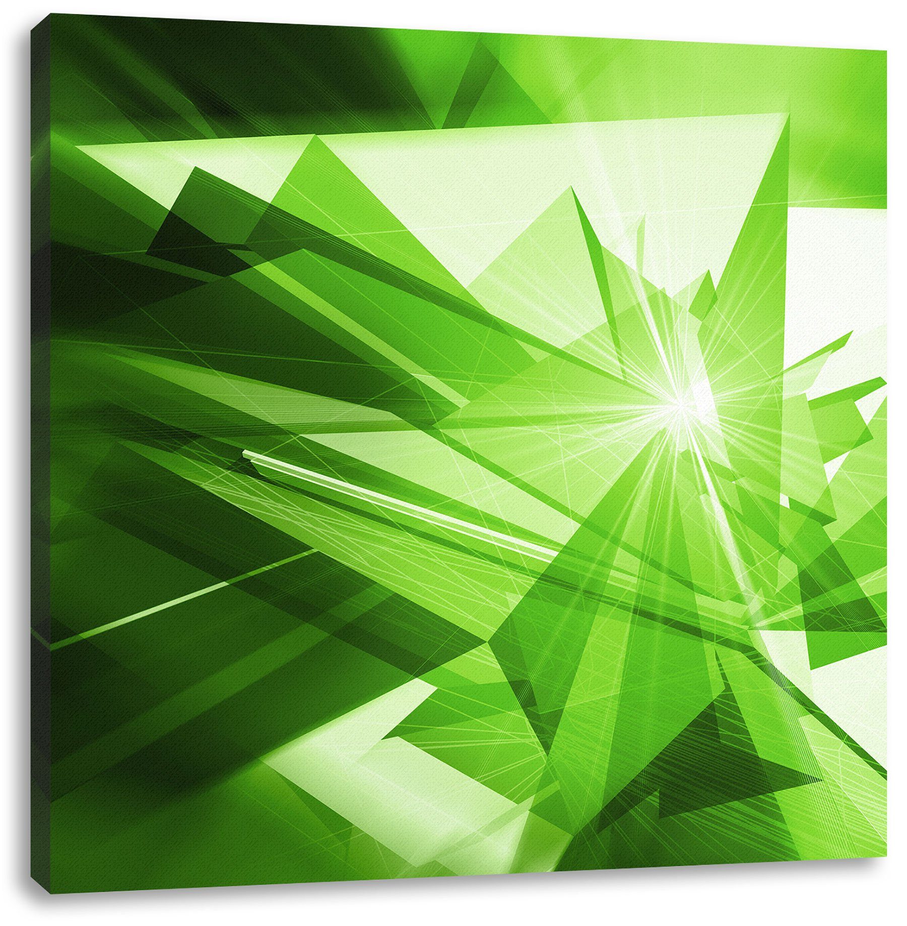 Pixxprint Leinwandbild Abstrakt grünes Eis, Abstrakt grünes Eis (1 St), Leinwandbild fertig bespannt, inkl. Zackenaufhänger