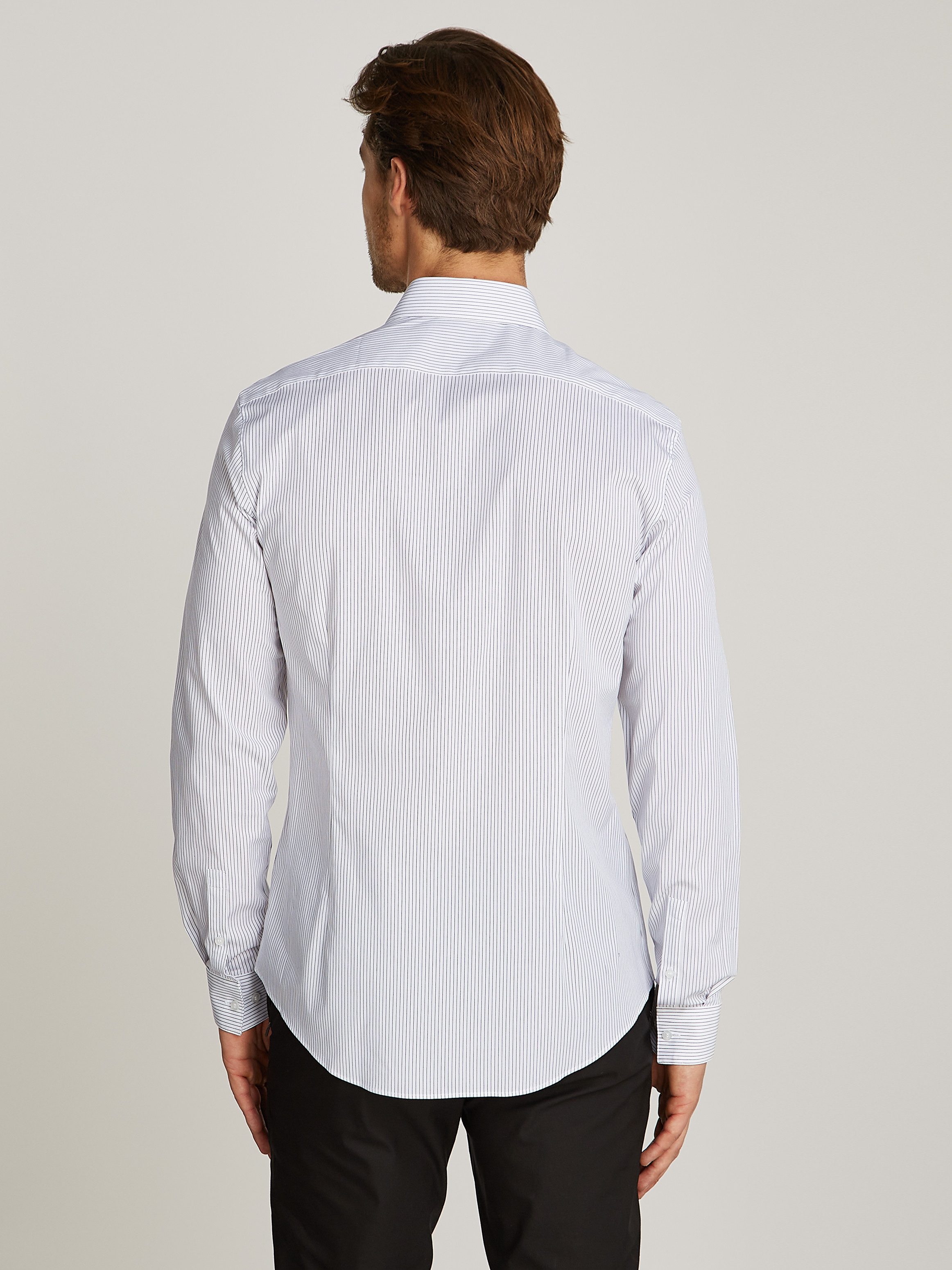 Calvin Klein Langarmhemd POPLIN STRIPE SLIM SHIRT in gesteifter Optik günstig online kaufen