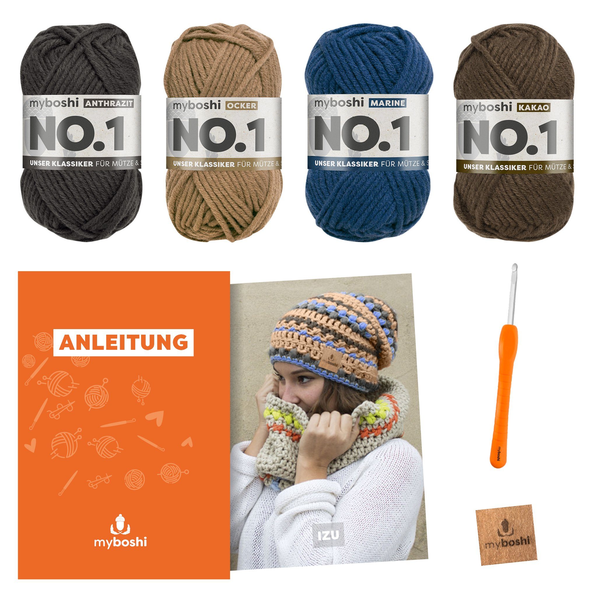 myboshi Kreativset Häkelset Mütze und Schal Izu No.1 Wolle, (1-tlg)