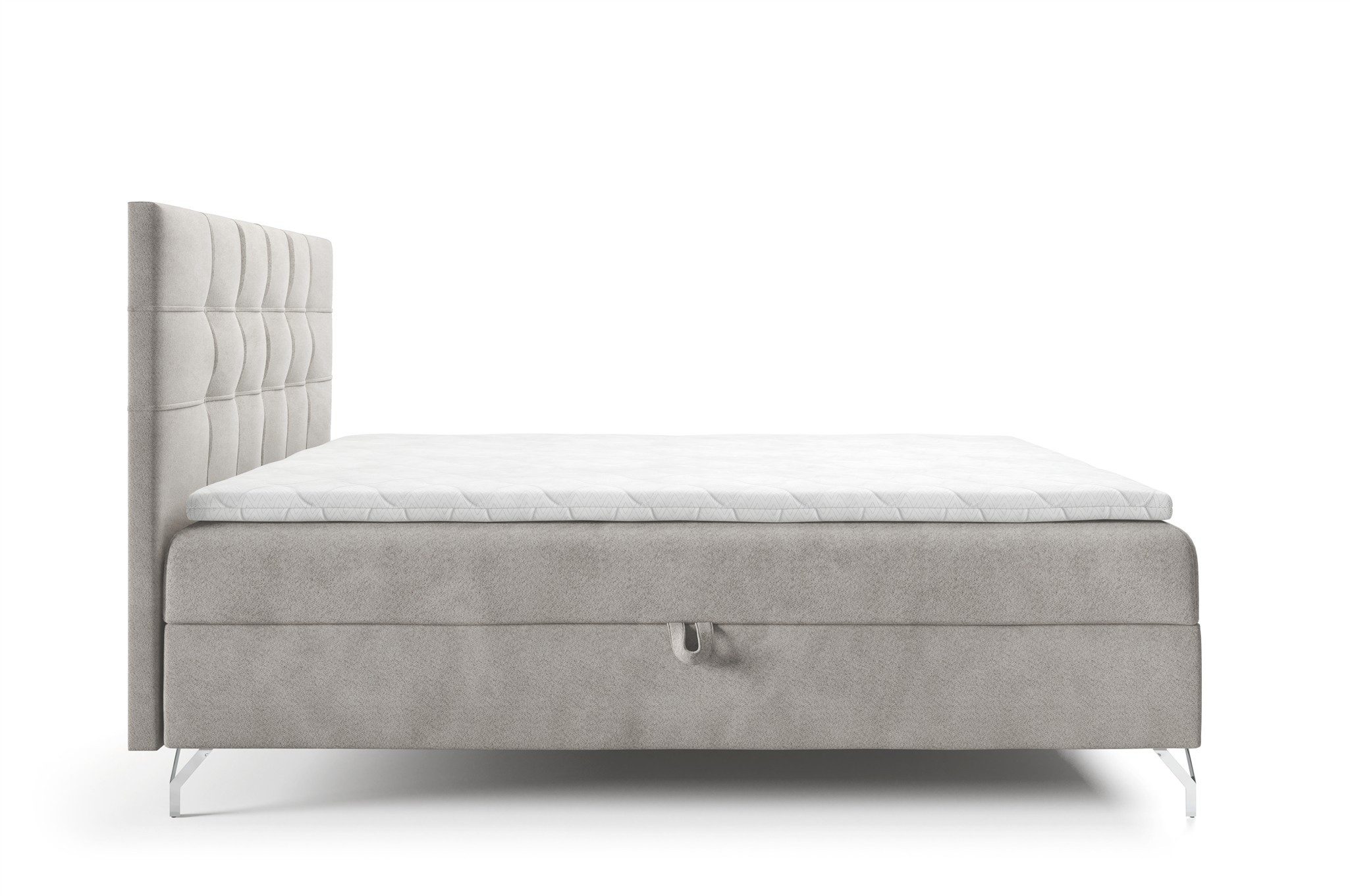 Fun Möbel Boxbett Schlafzimmerbett MERSIN PREMIUM Überlänge in Strukturstoff Coral (mit Taschenfederkernmatratzen, auch mit Bonellfederkernmatratzen erhältlich), inkl. 2 x Bettkasten