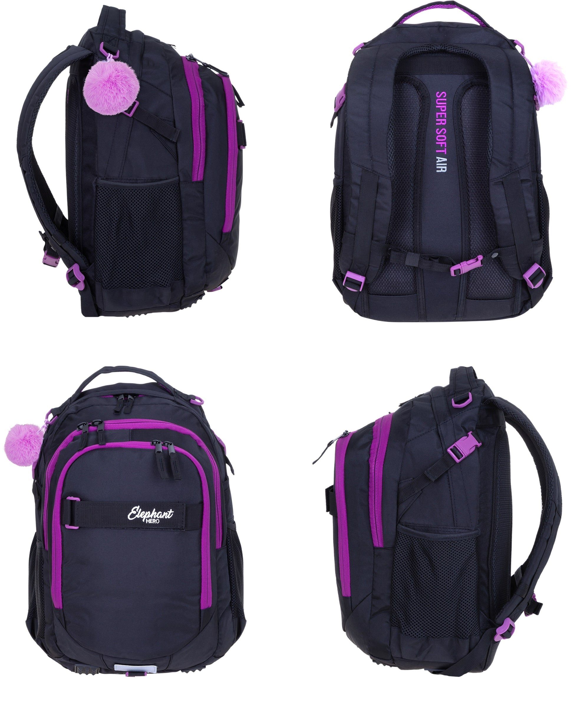 ELEPHANT Schulrucksack Hero Signature Schultasche (2 Teile Set), Rucksack + Mäppchen Box