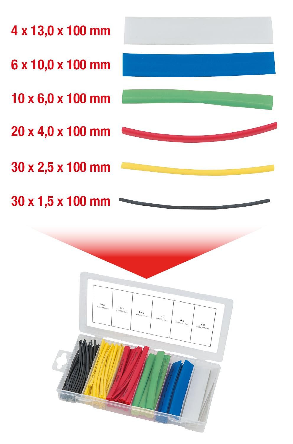 Thumbnail - KS Tools Schrumpfschlauch Sortiment Schrumpfschläuche, farbig, 100-tlg