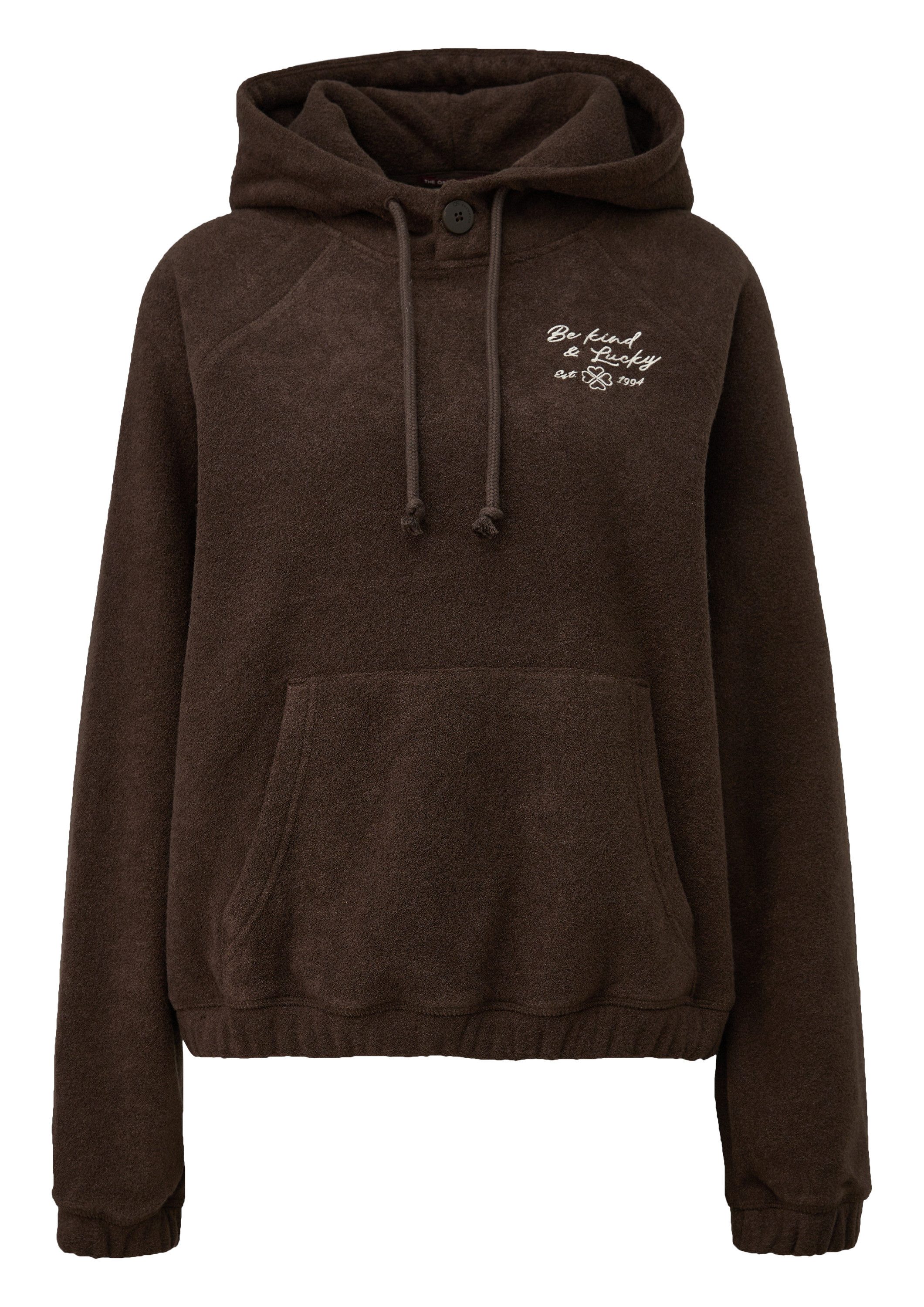QS Sweatshirt Sweatshirt Teddyfleece Hoodie günstig online kaufen