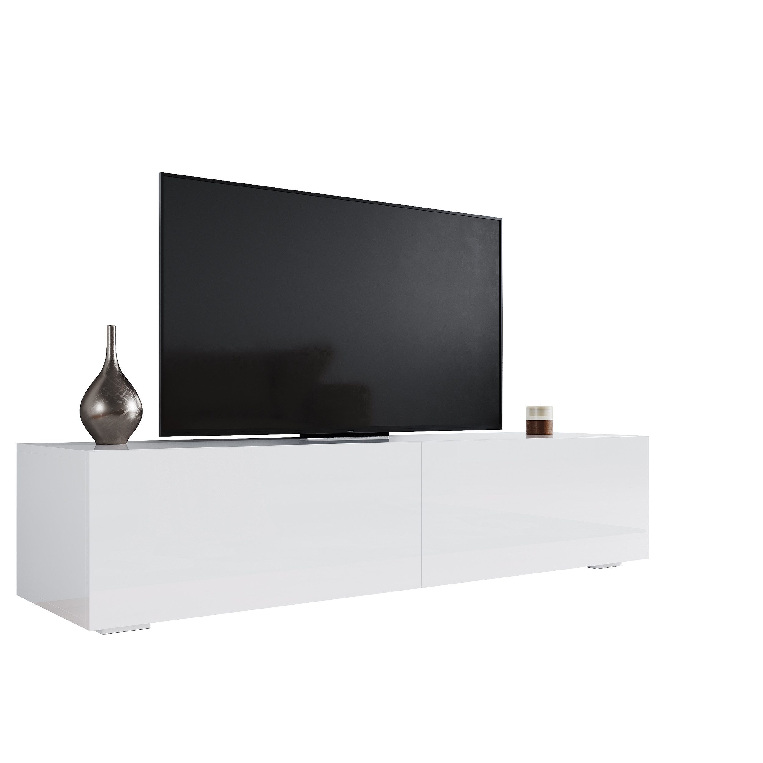 SONNI Lowboard Breite 140/160/180cm,TV Board,Hängend,Hochglanz,Weiß/schwarz günstig online kaufen