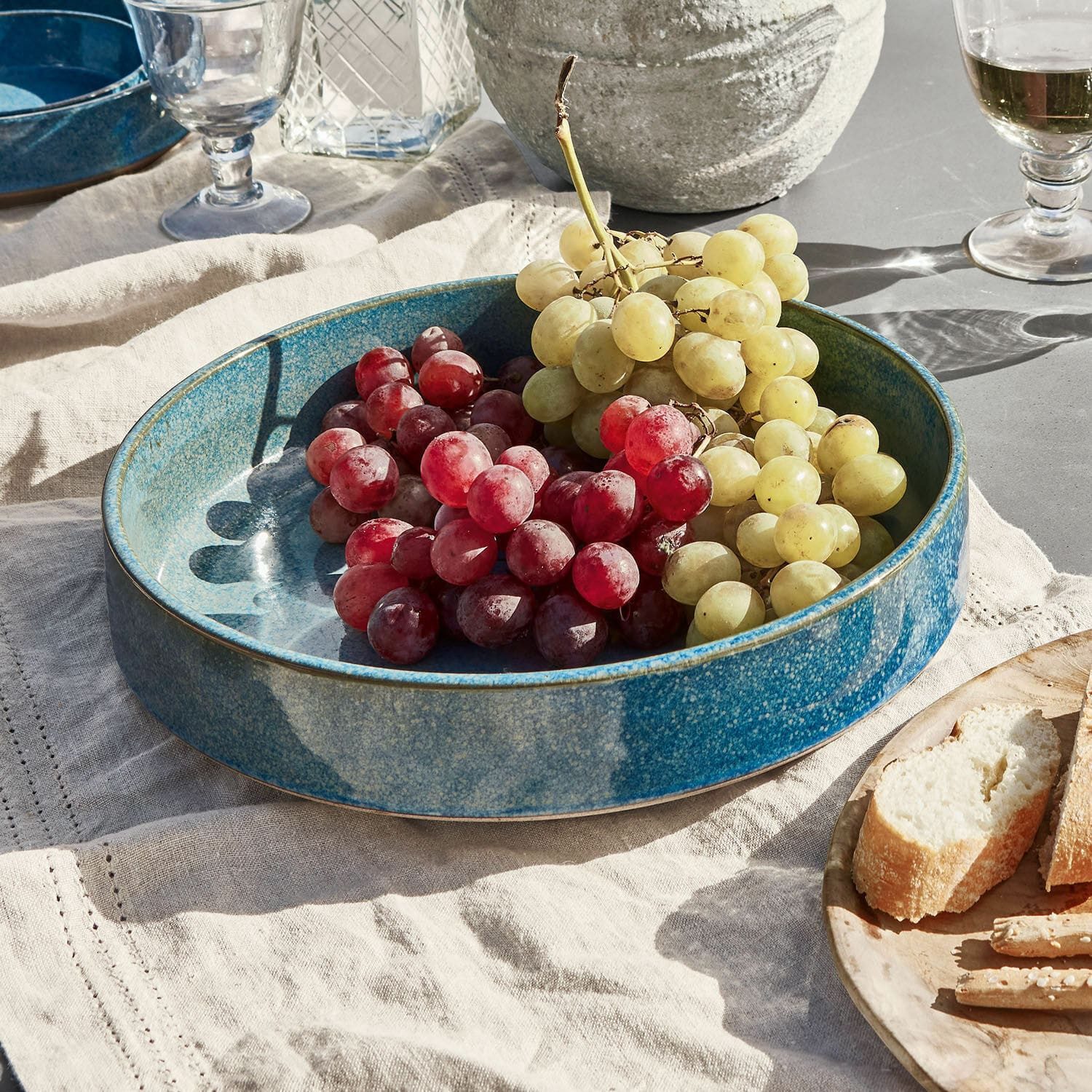 Mirabeau Geschirr-Set Salatschüssel Darney blau, Steinzeug