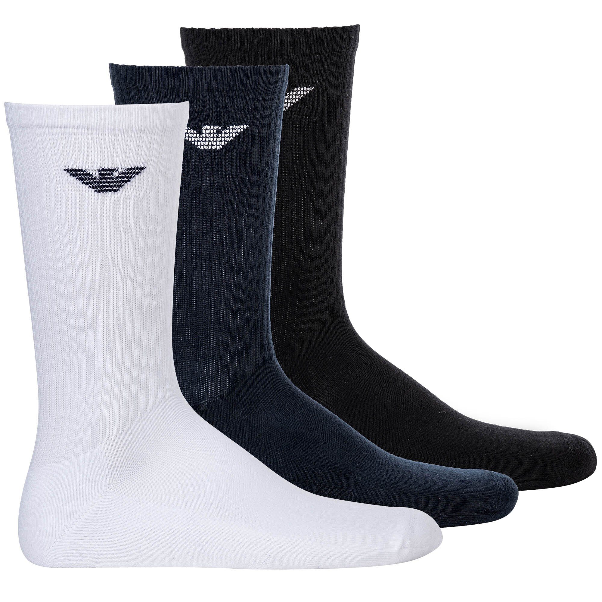 Emporio Armani Sportsocken Herren Socken, 3er Pack - Sporty Medium Socks Mehrfarbig