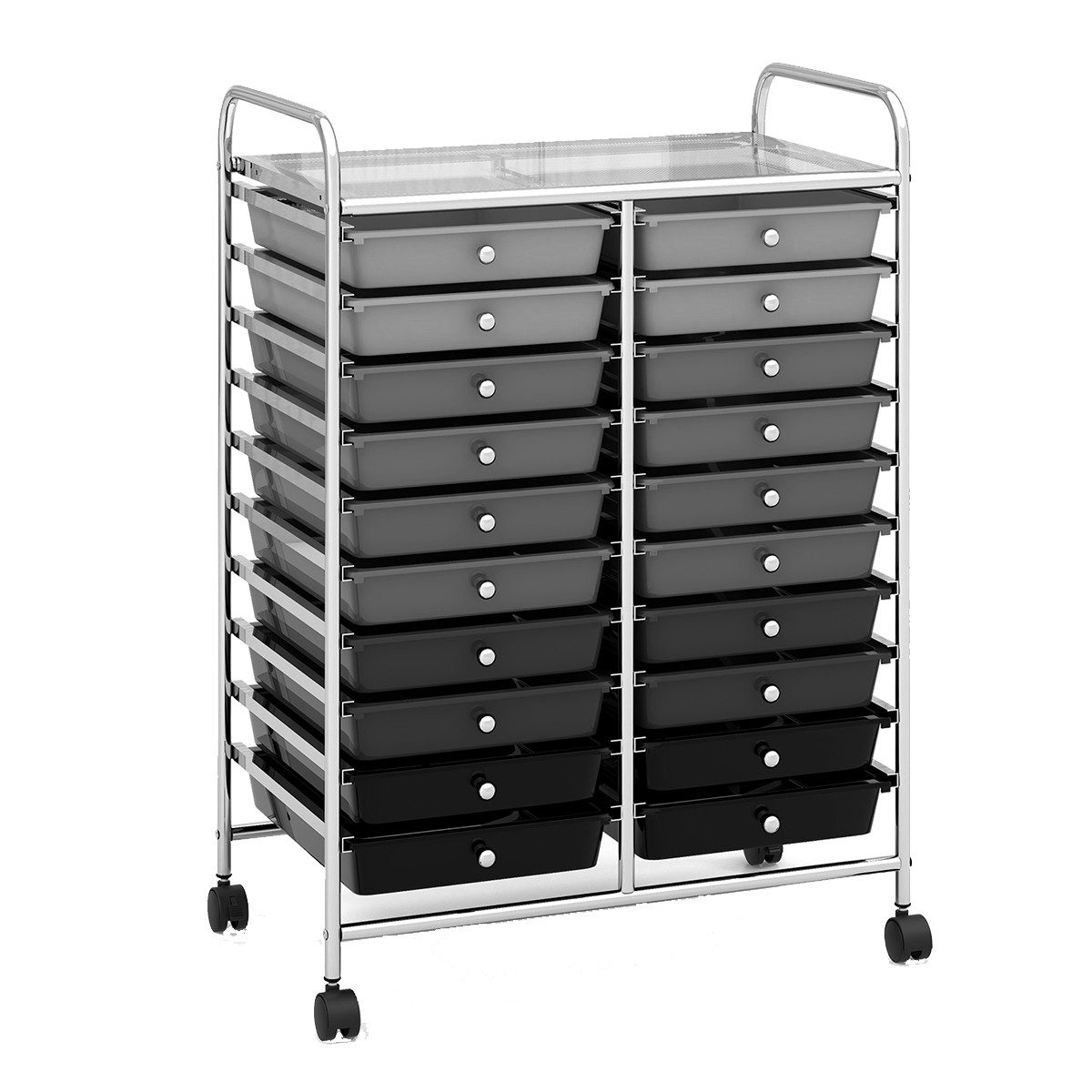COSTWAY Rollwagen, mit 20 stapelbaren Schubladen & Metallrahmen, 63x39x88cm