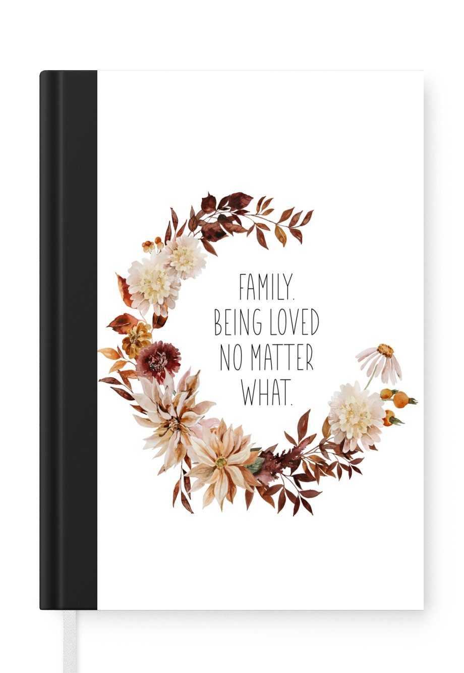 MuchoWow Notizbuch Zitate - Familie - Die Familie wird geliebt, egal was passiert -, Journal, Merkzettel, Tagebuch, Notizheft, A5, 98 Seiten, Haushaltsbuch