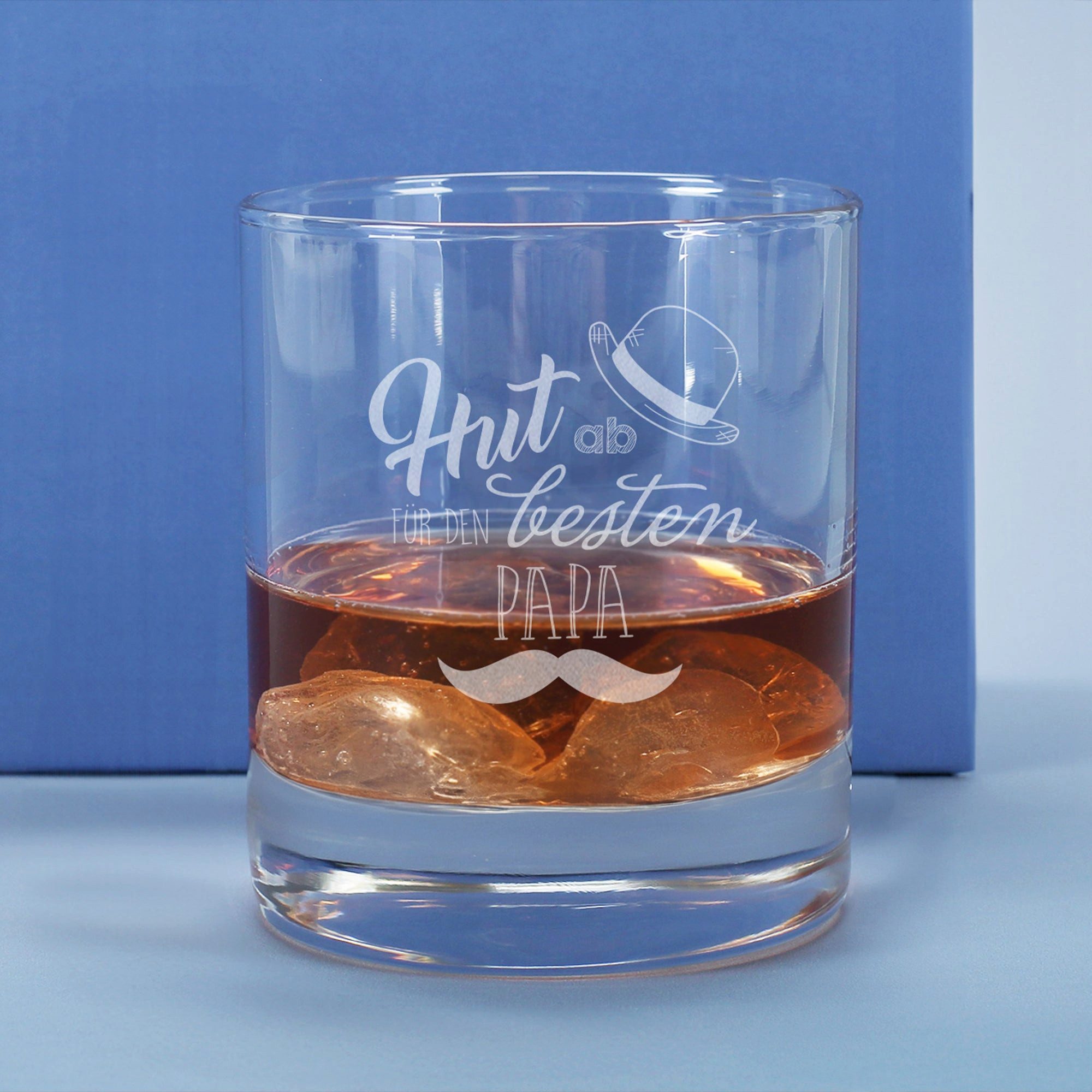 Herz & Heim Whiskyglas mit Gravur für den besten Papa als Geschenk zum Vatertag, 320 ml