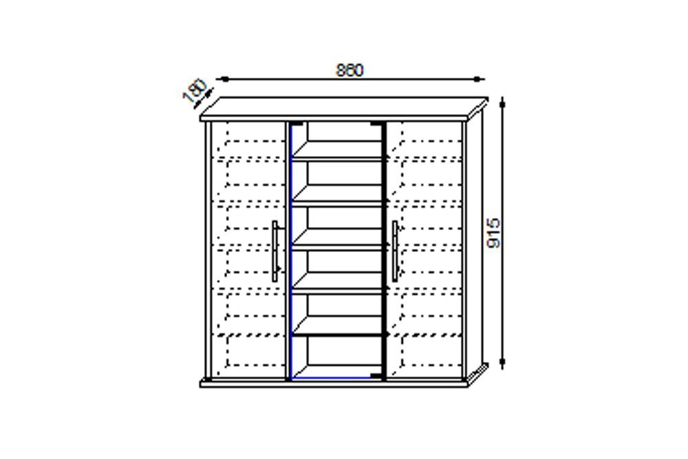 VCM Standregal Holz CD DVD Stand Regal Schrank Santo Glastür