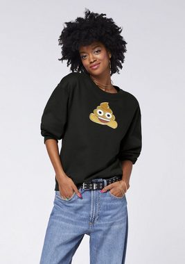 Emoji Sweatshirt mit Pile of Poo Print und Stickerei