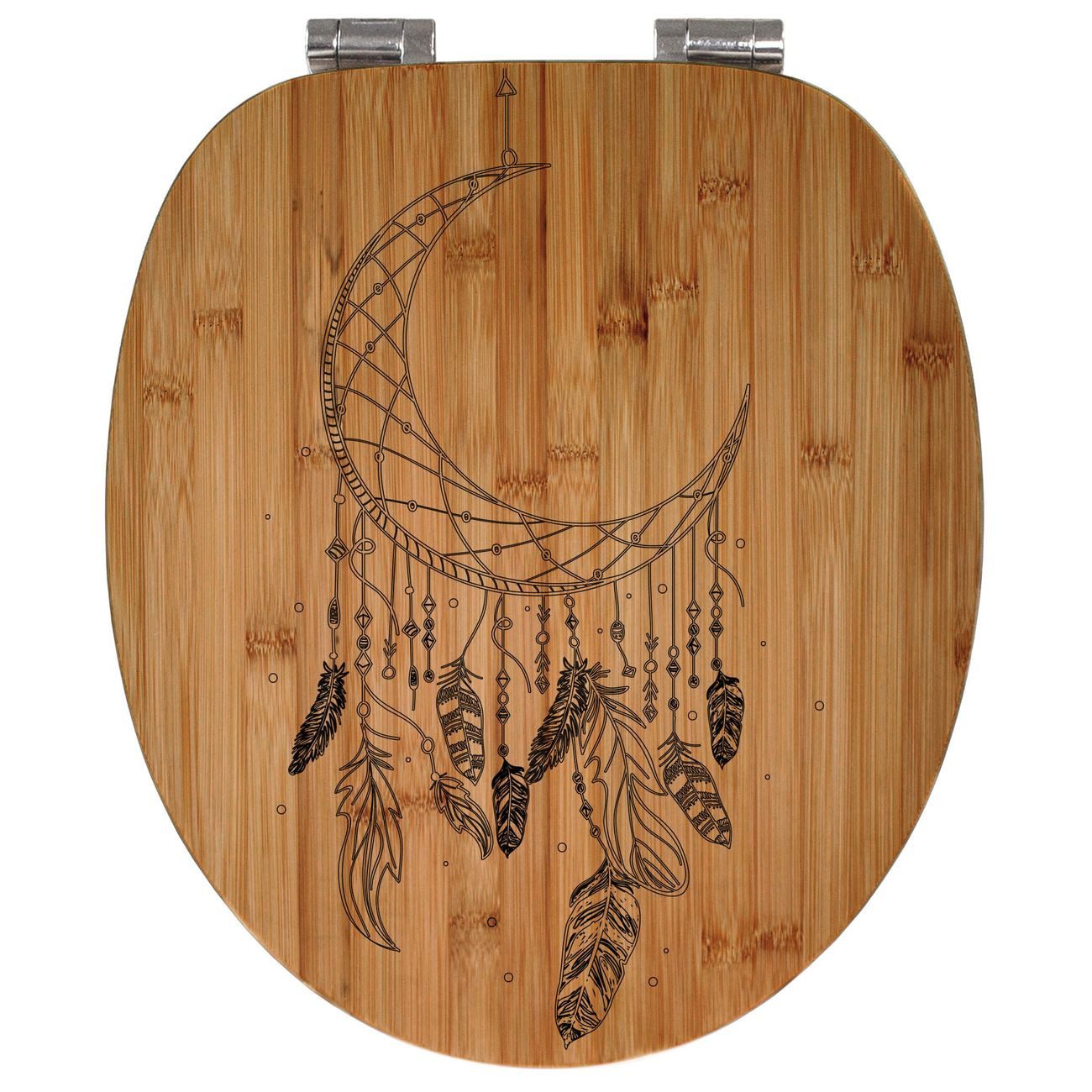 banjado WC-Sitz Bambus mit Gravur Traumfänger günstig online kaufen