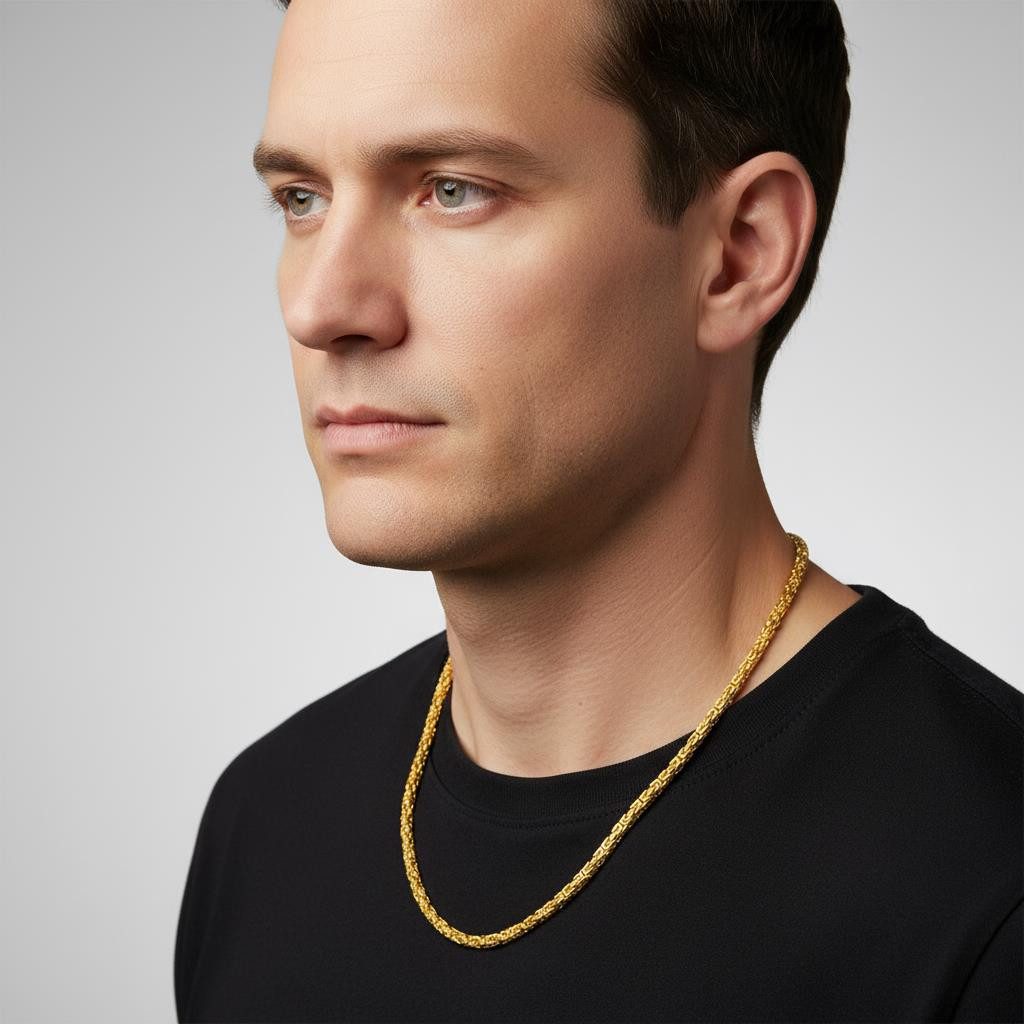 Tony Fein Königskette Königskette 3,8mm 585er Vergoldet Massiv Glänzend Kar günstig online kaufen