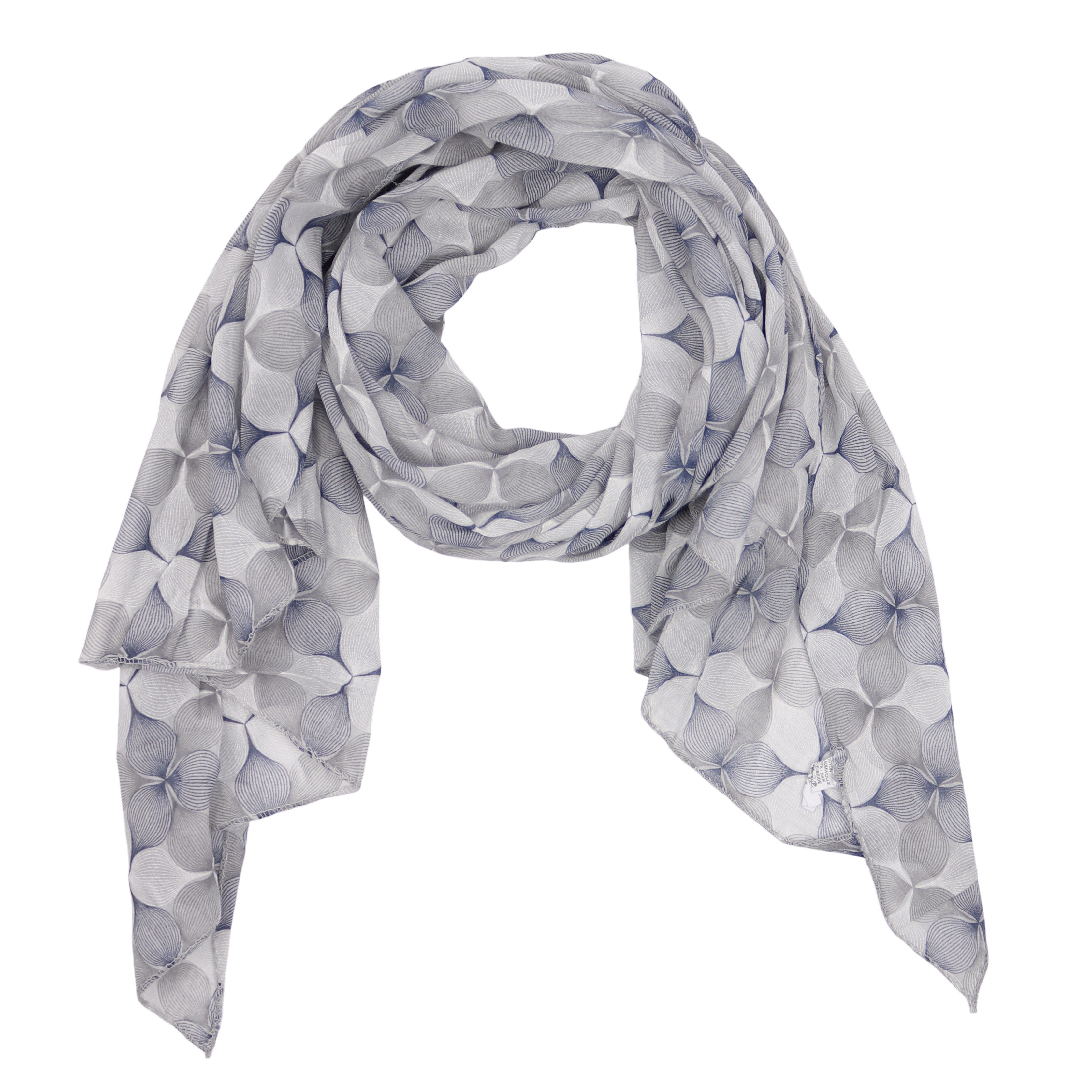 Modeschal Asymmetrischer Schal, Made in Italy 20% Seide 80% Baumwolle