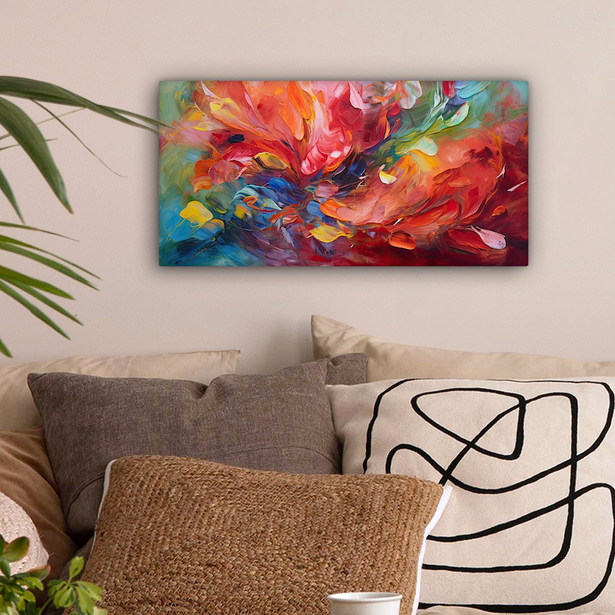 OneMillionCanvasses® Leinwandbild Panorama Ölfarbenoptik - Kunst günstig online kaufen