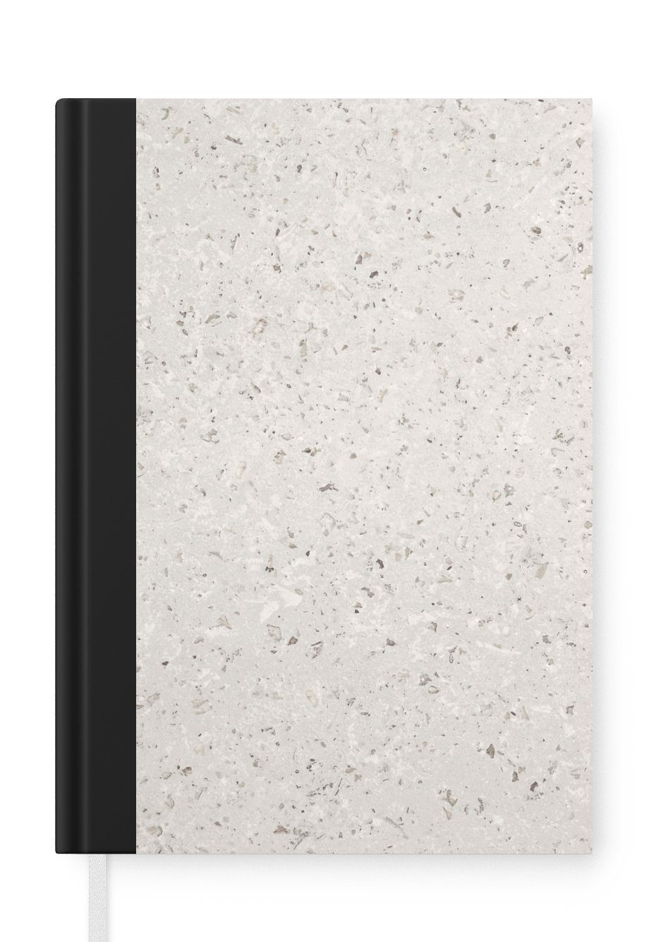 MuchoWow Notizbuch Granit - Grau - Muster - Design - Weiß, Journal, Merkzettel, Tagebuch, Notizheft, A5, 98 Seiten, Haushaltsbuch