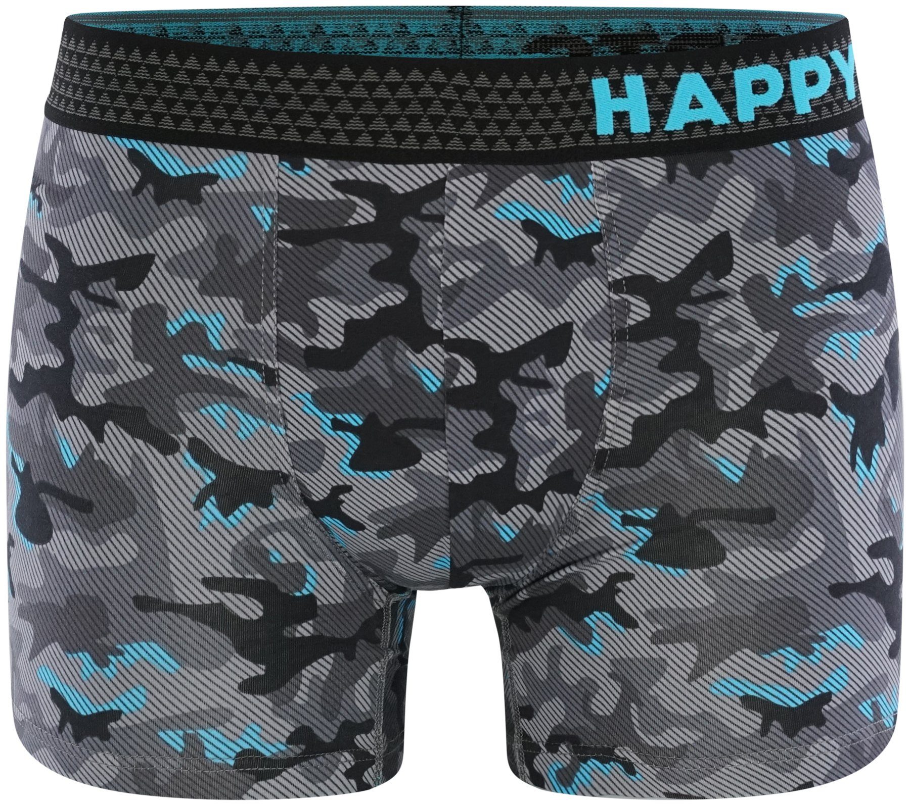Retro SHORTS Trunks Pants HAPPY 3-Pack (3-St) Camouflage Aqua