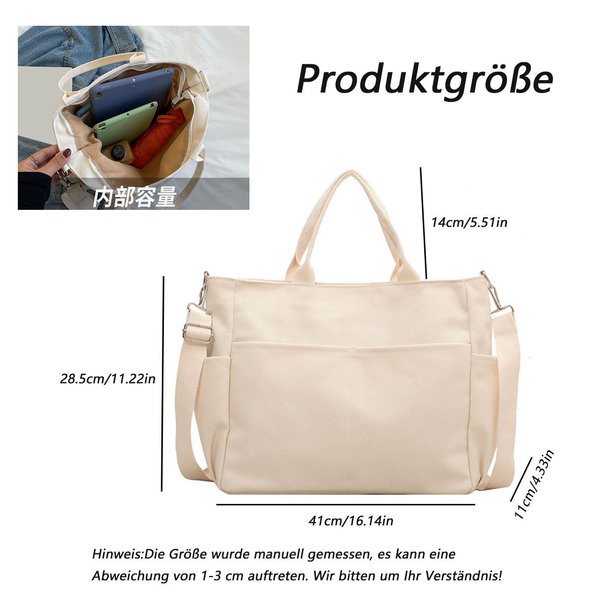 Coonoor Schultertasche Damen Fashion Canvas Großraum günstig online kaufen
