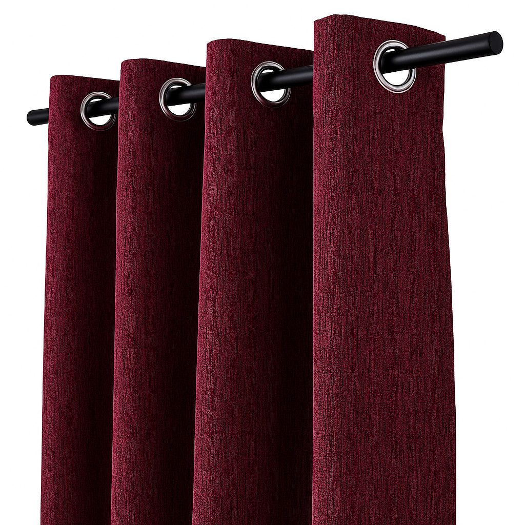 Brilliant Gardine / Grobgewebt / Bordeaux / Öse / 140x245cm / Blickdicht / günstig online kaufen