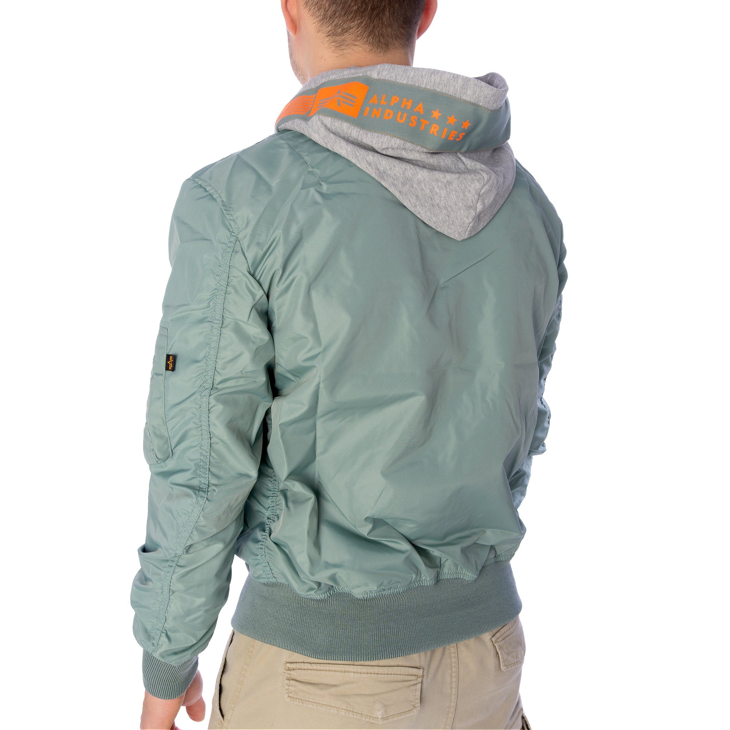 Alpha Industries Bomberjacke green dusty (1-St) Jacke Hood MA- Custom Alpha Industries TT