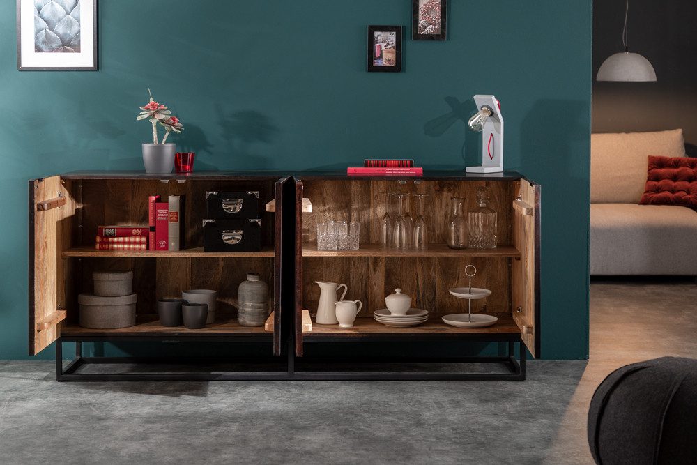 riess-ambiente Sideboard CREATIVO 177cm braun, Massivholz · Anrichte · Retro · Kommode · Wohnzimmer