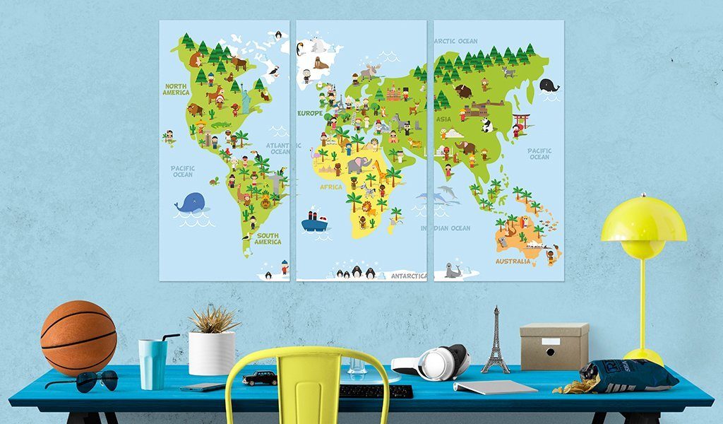 Artgeist Pinnwand Children's World Map] [Cork