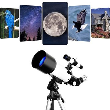 AKKEE Teleskop Teleskope für Kinder und Einsteiger, 70 mm Blende, Teleskop Astronomie Erwachsene Teleskop mit Stativ, Handy-Adapter