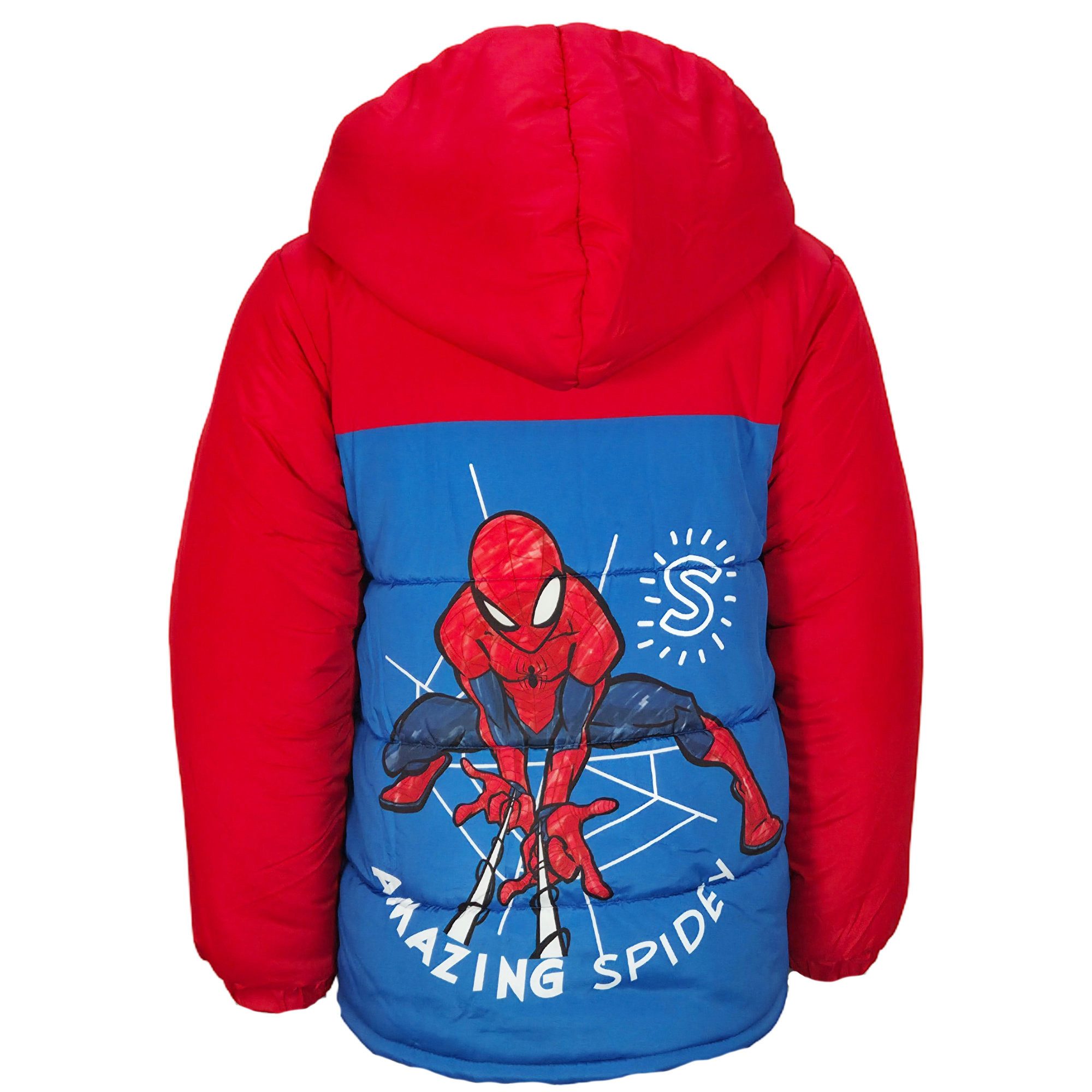 MARVEL Winterjacke Marvel Spiderman Kinder Winterjacke Jungen Jacke mit Kapuze Gr. 92 bis 128