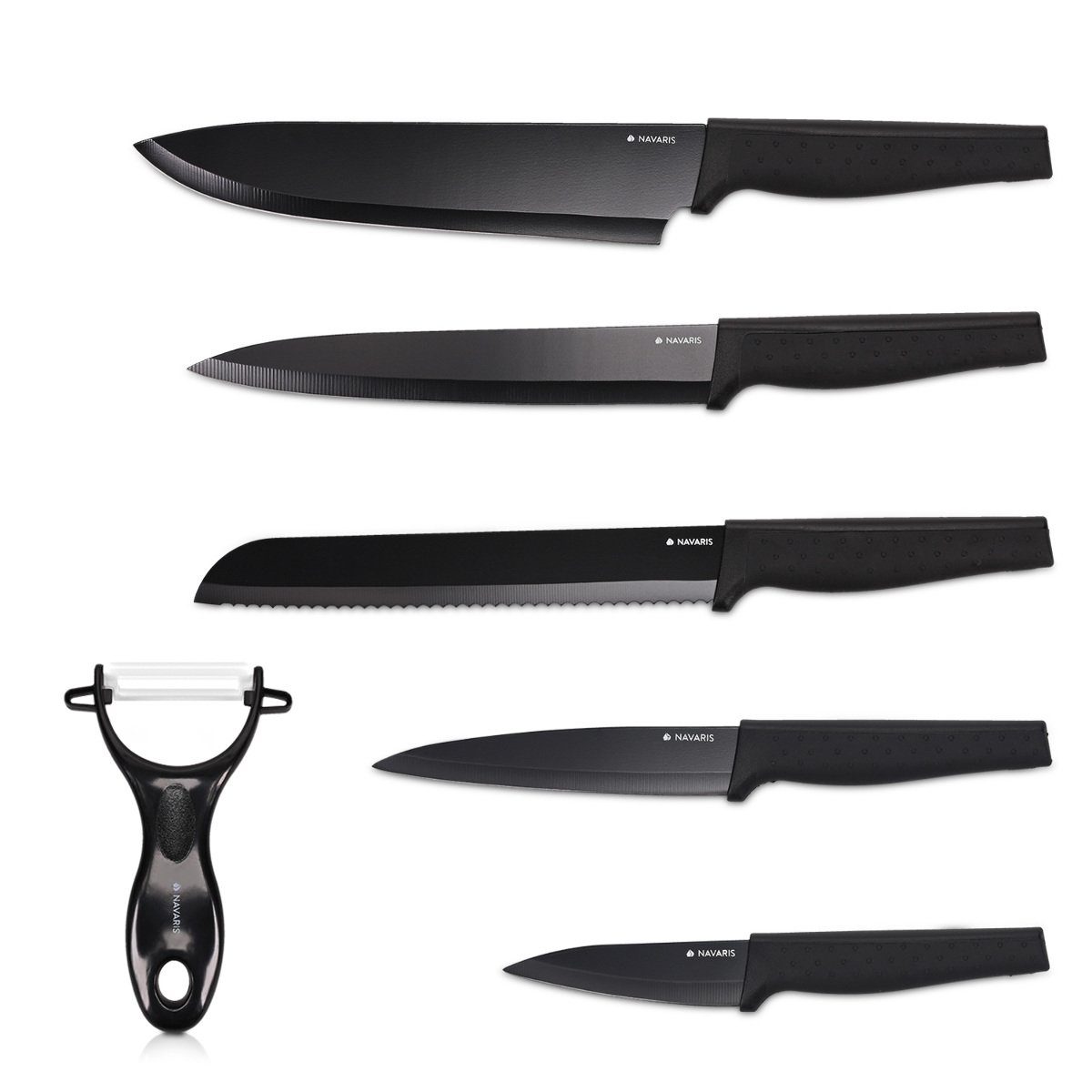 Messer-Set Messer Set 6-teilig inkl. Schäler - Edelstahl und Keramik