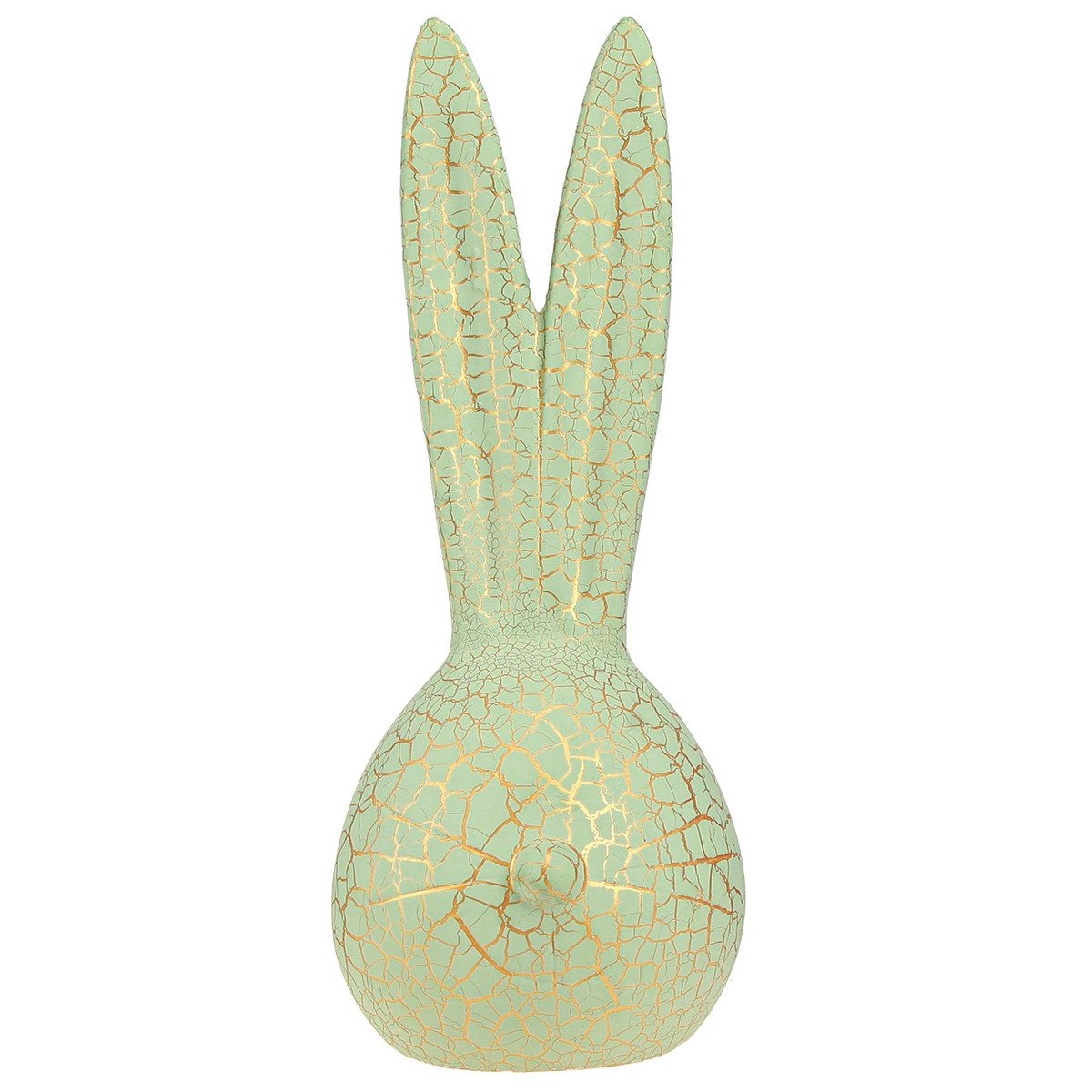 Florists Products Osterhase Osterdeko Hasenkopf Mintgrün Gold Keramik Krakelee 28cm