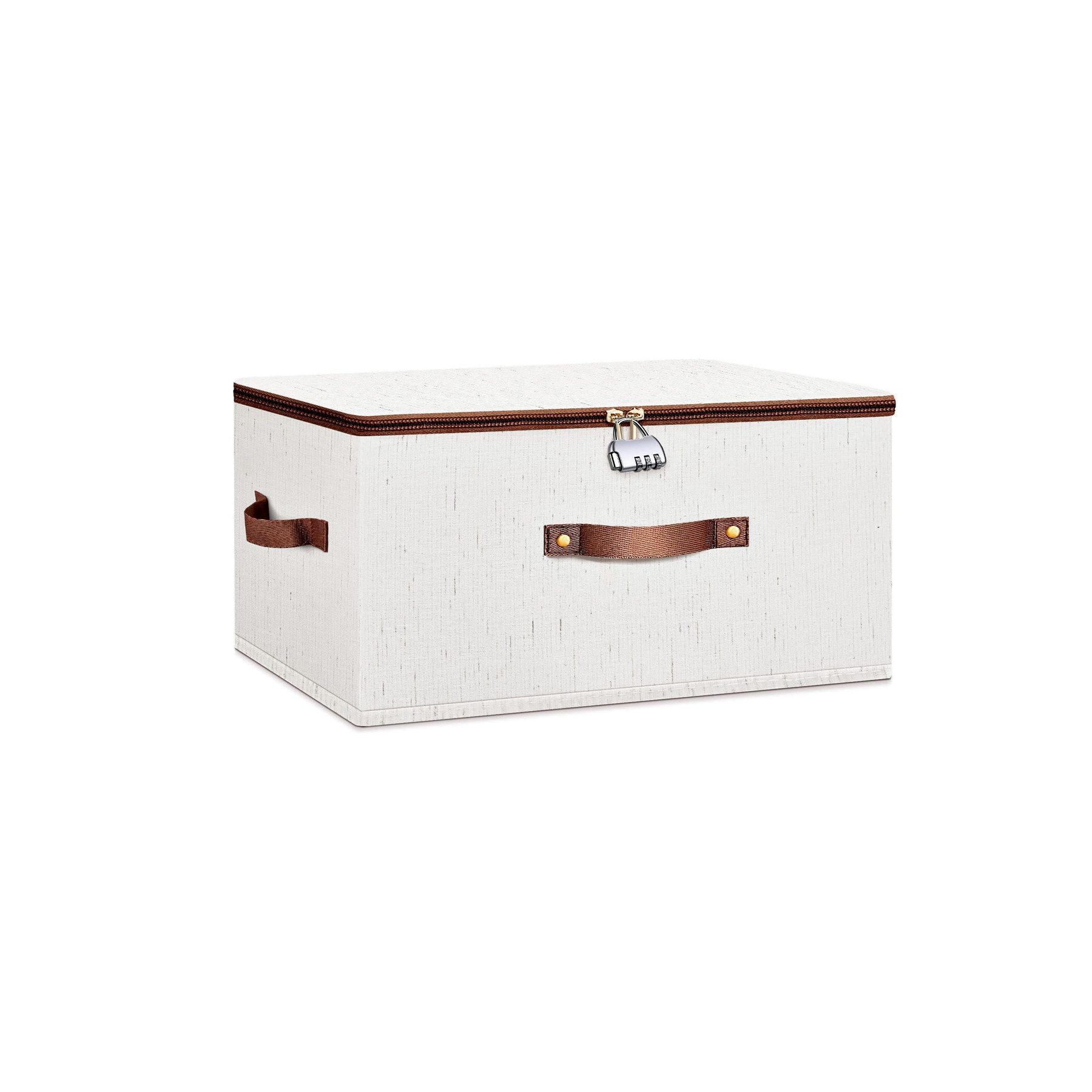 Coonoor Aufbewahrungsbox Aufbewahrungsbox mit Reißverschluss, Aufbewahrungsbox mit Deckel, große Baumwoll-Leinen-Aufbewahrungsbox