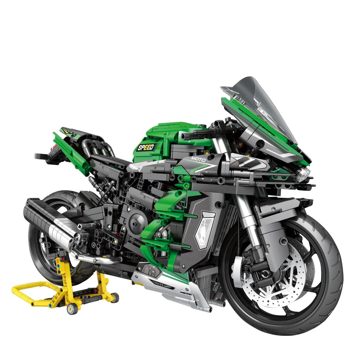 Reobrix 570 Spielbausteine, (Klemmbaustein Bauset, 2088 St., Einzelset), Großformatiges 1:5 Technik Motorradmodell