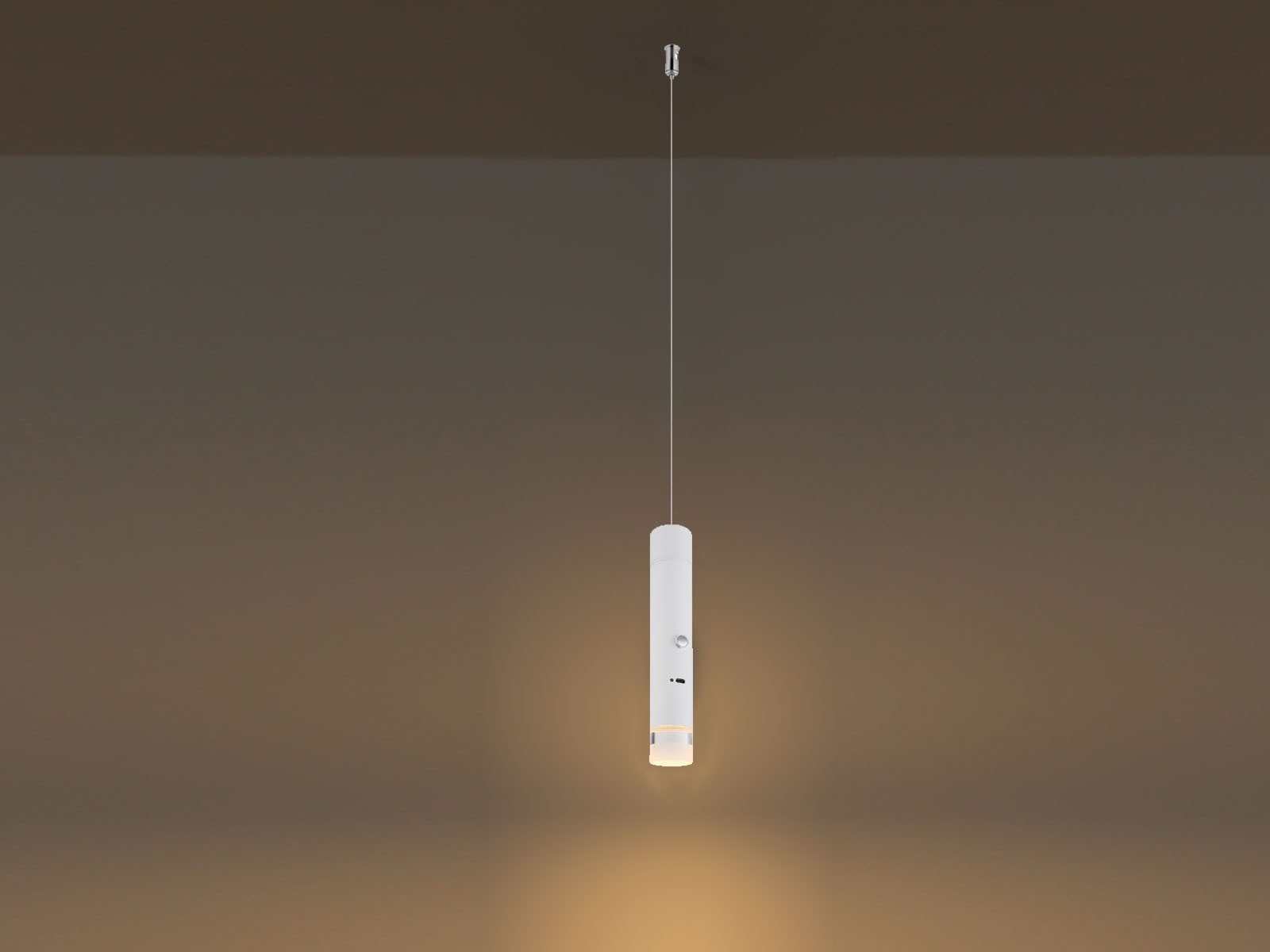 GLOBO LIGHTING LED Pendelleuchte, Dimmfunktion, LED fest integriert, Warmweiß, 2in1 Akku-Lampe Weiß: Hängelampe einflammig & Taschenlampe, Ø 3,8cm