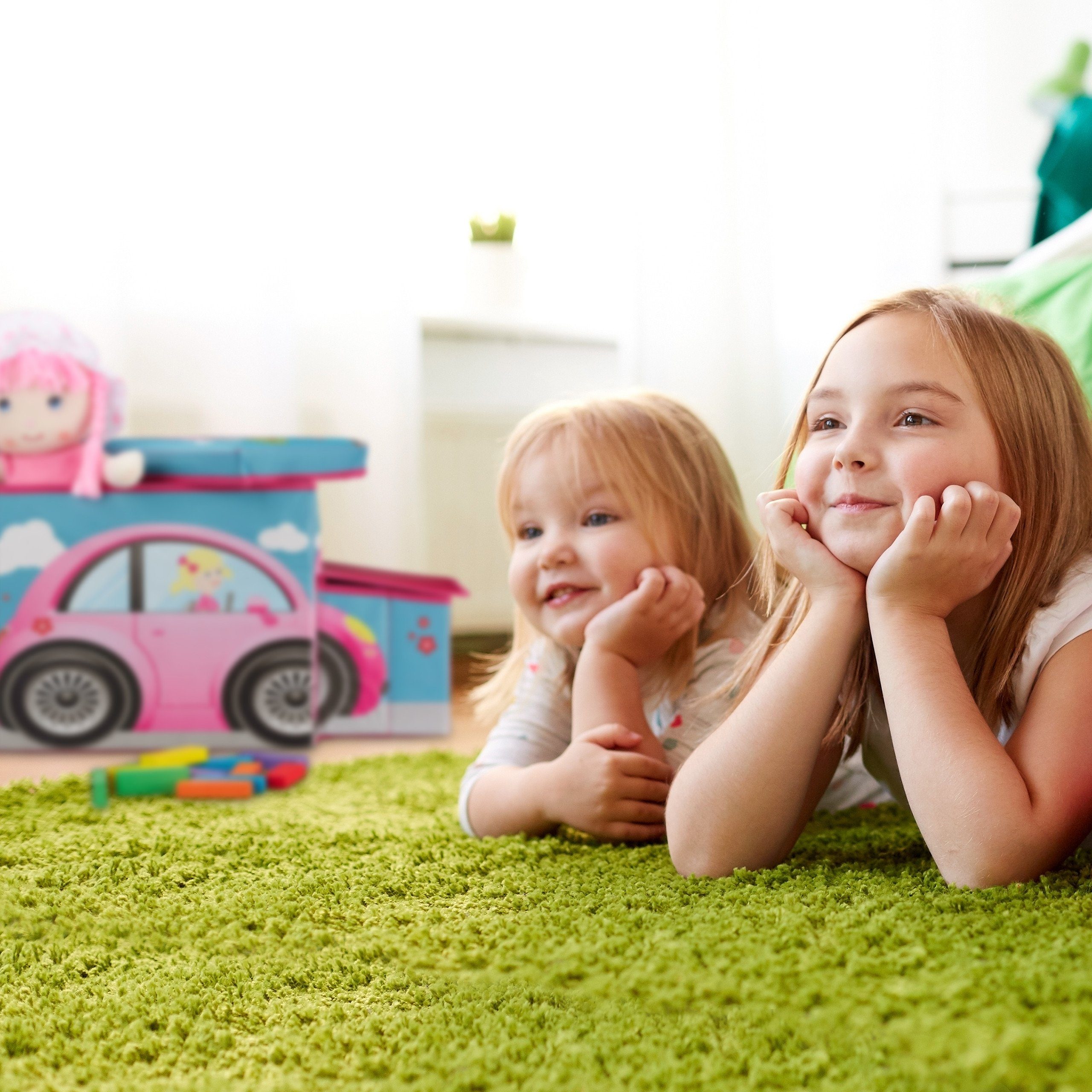 relaxdays Sitzkiepe Sitzbox für Kinder (4 St), Fire Truck – Bild 5 von 5