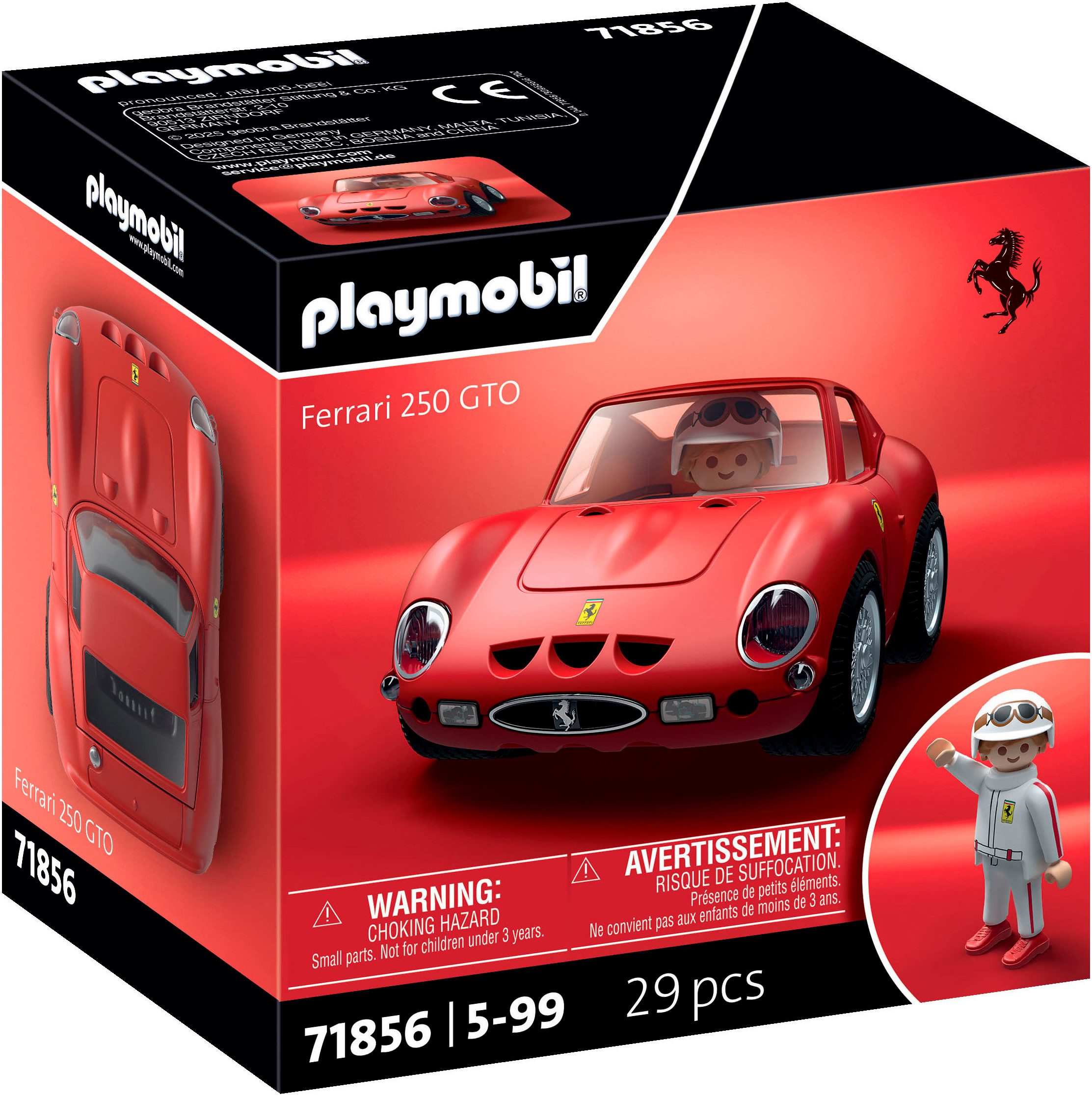 Playmobil® PLAYMOBIL X Ferrari 250 GTO (71856), Cars Konstruktions-Spielset, (29 St), Made in Europe