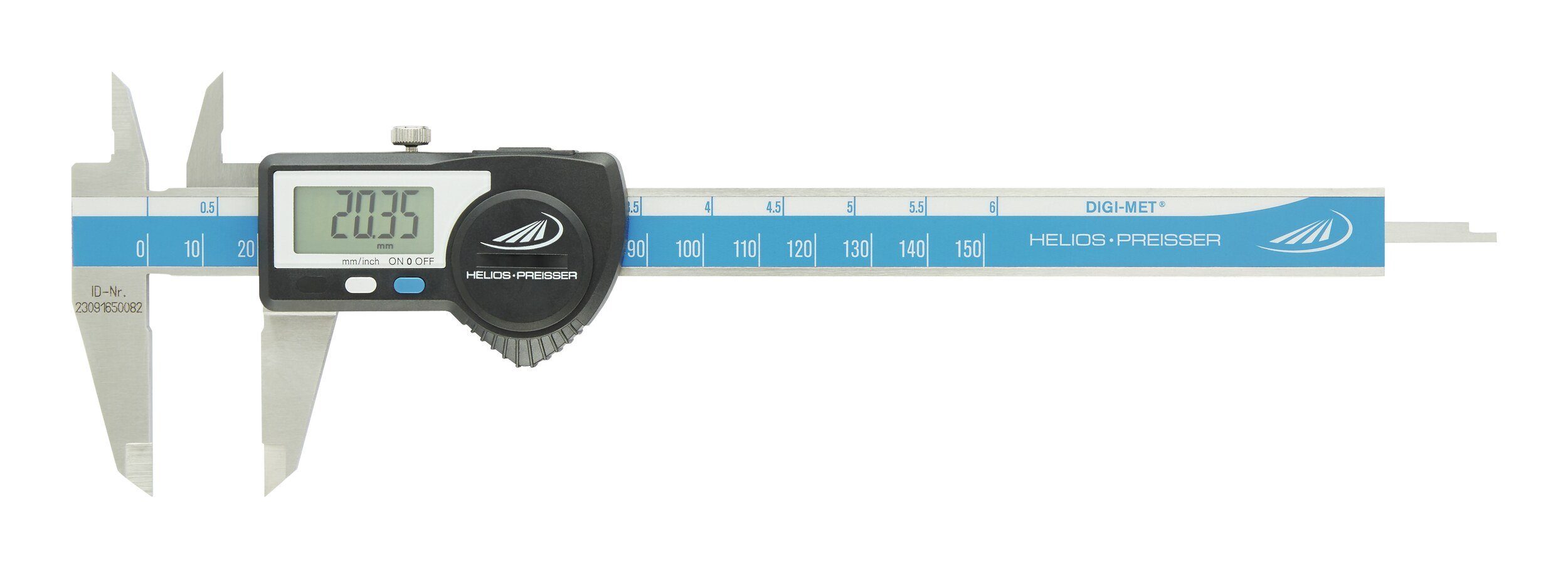 HELIOS PREISSER Messschieber, Digitaler Taschenmessschieber 150 mm mit Daten .ET