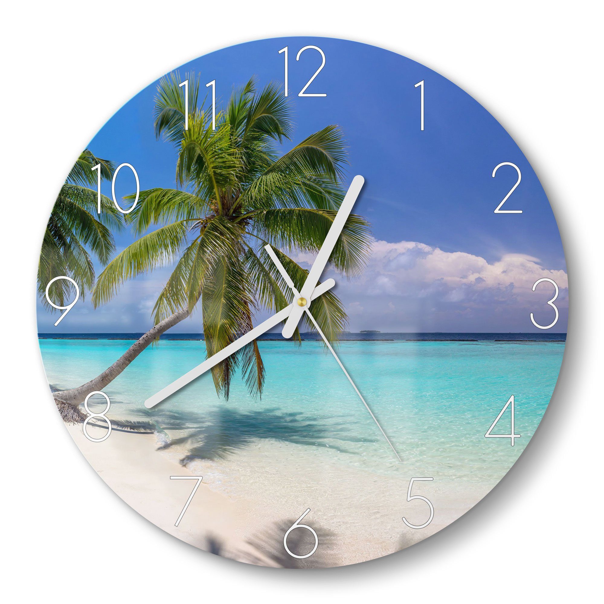 DEQORI Wanduhr 'Paradiesischer Strand' (Glas Glasuhr günstig online kaufen