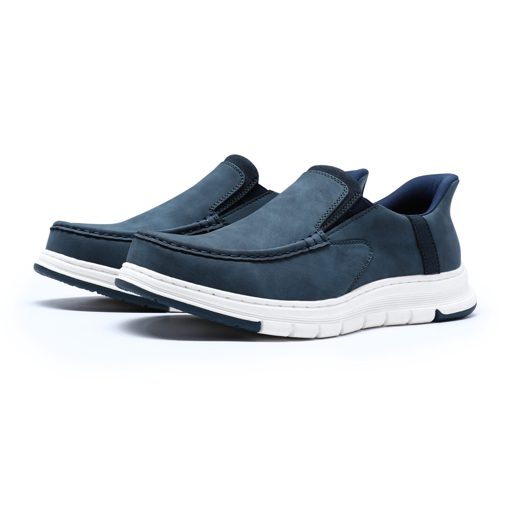 Allthemen Loafer Herren Loafer mit kontrastfarbenen Besätzen Bequeme Freizeitschuhe