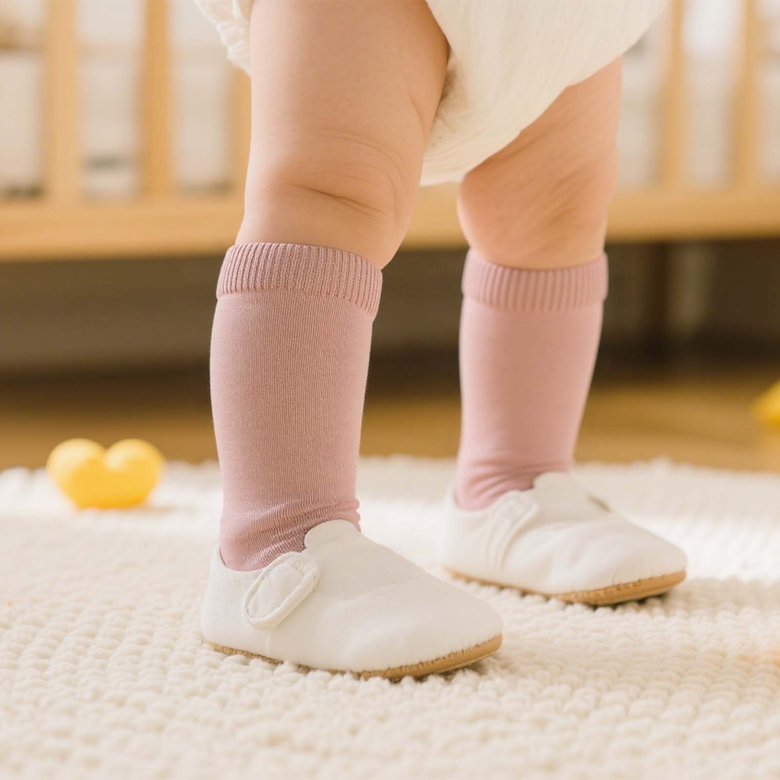 Yalion Langsocken Babysocken Kinder Anti Rutsch Socken 12 Paar Weich Atmungsaktiv Unisex (Set, 12-Paar, 12 Paar) Rutschfeste Sternen-Noppen – Bild 4 von 5