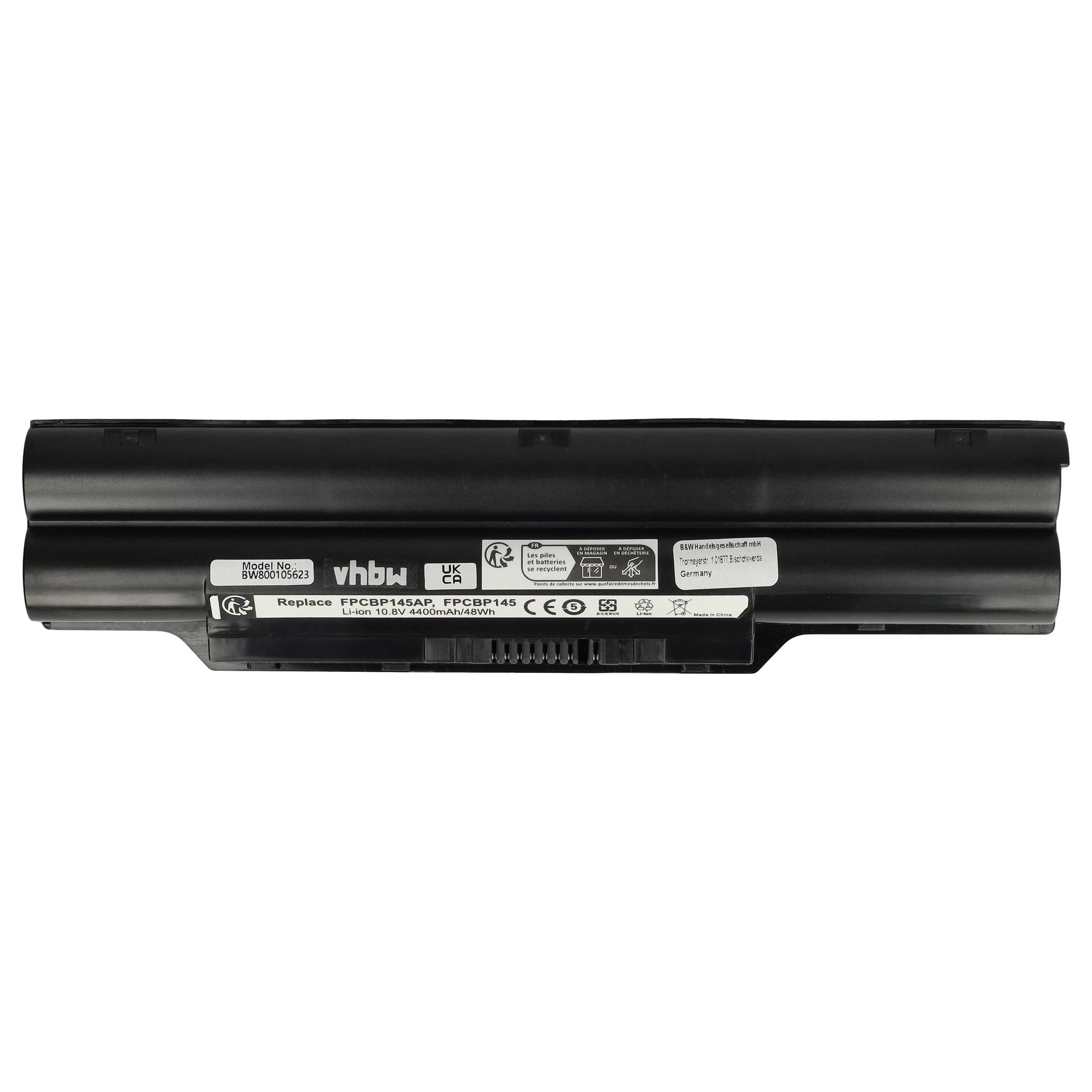 vhbw Akku passend für Fujitsu LifeBook E8310, PH702, P771A, P771, P701, Laptop-Akku Akku Li-Ion 4400 mAh (10,8 V, 1 St), Leistungsfähiger Austausch-Akku für Notebook, Wiederaufladbar, Jede