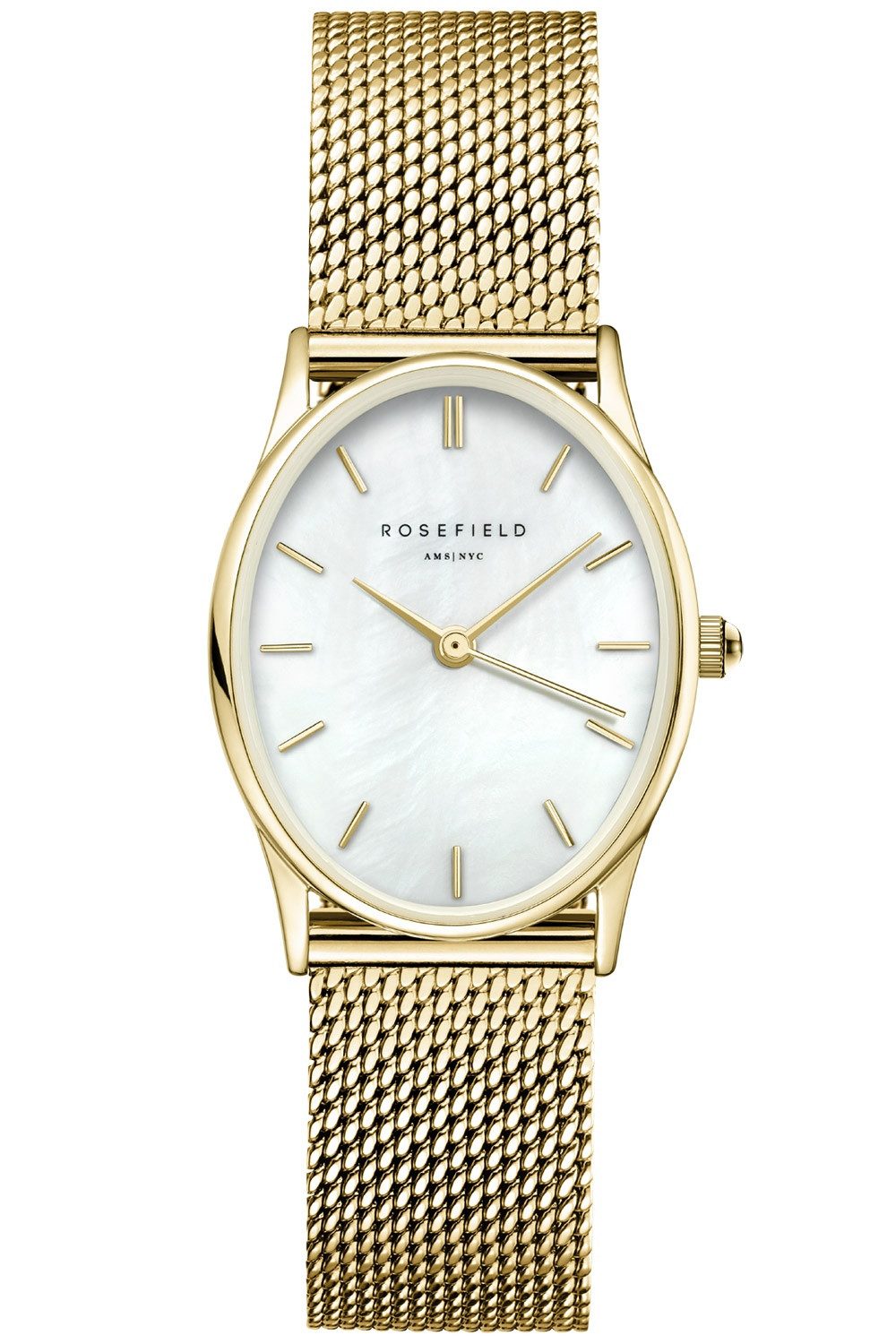 ROSEFIELD Quarzuhr Oval Goldfarben/Perlmutt