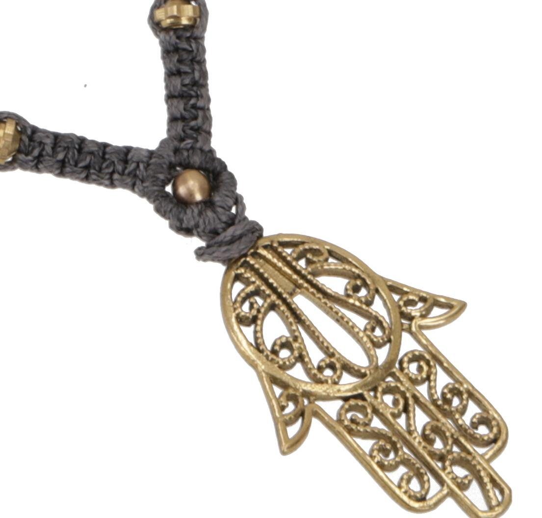 Perlenkette Boho Makramee Kette, Elfenschmuck - Fatimas Hand