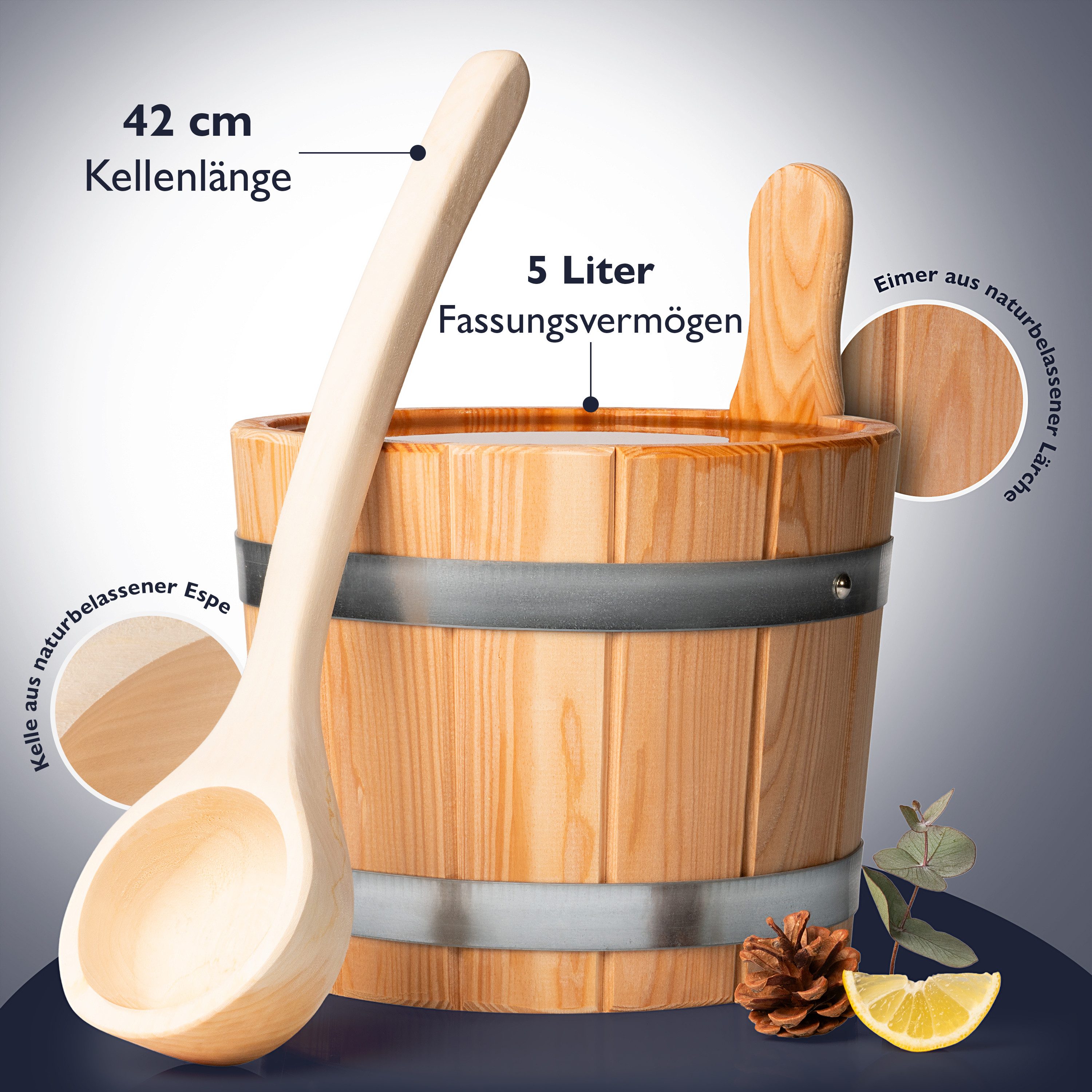Liebenstein Aufgusskübel Sauna Eimer mit Kelle günstig online kaufen