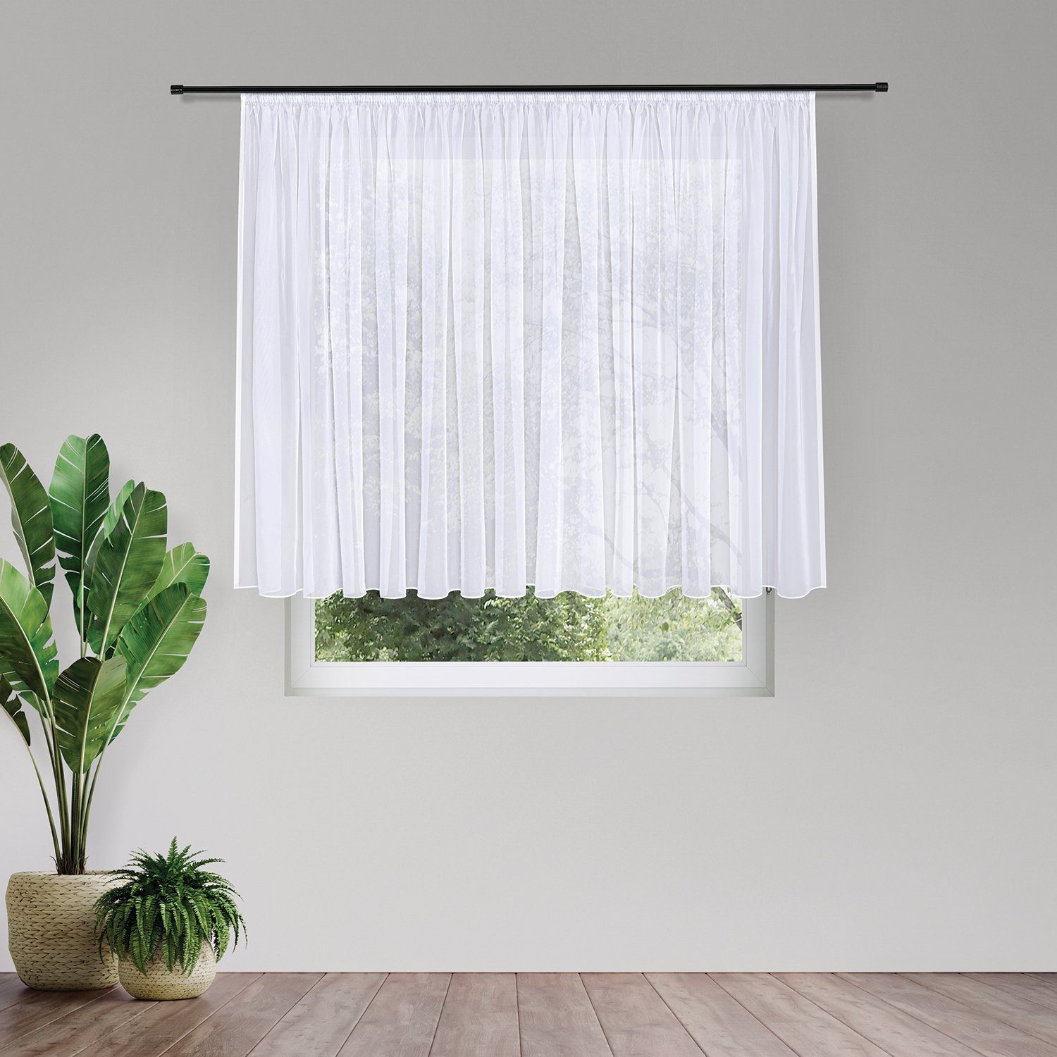 Gerster Gardine »Bianca«, (1 St.), Fertigstore Voile recyclet "Bianca" günstig online kaufen