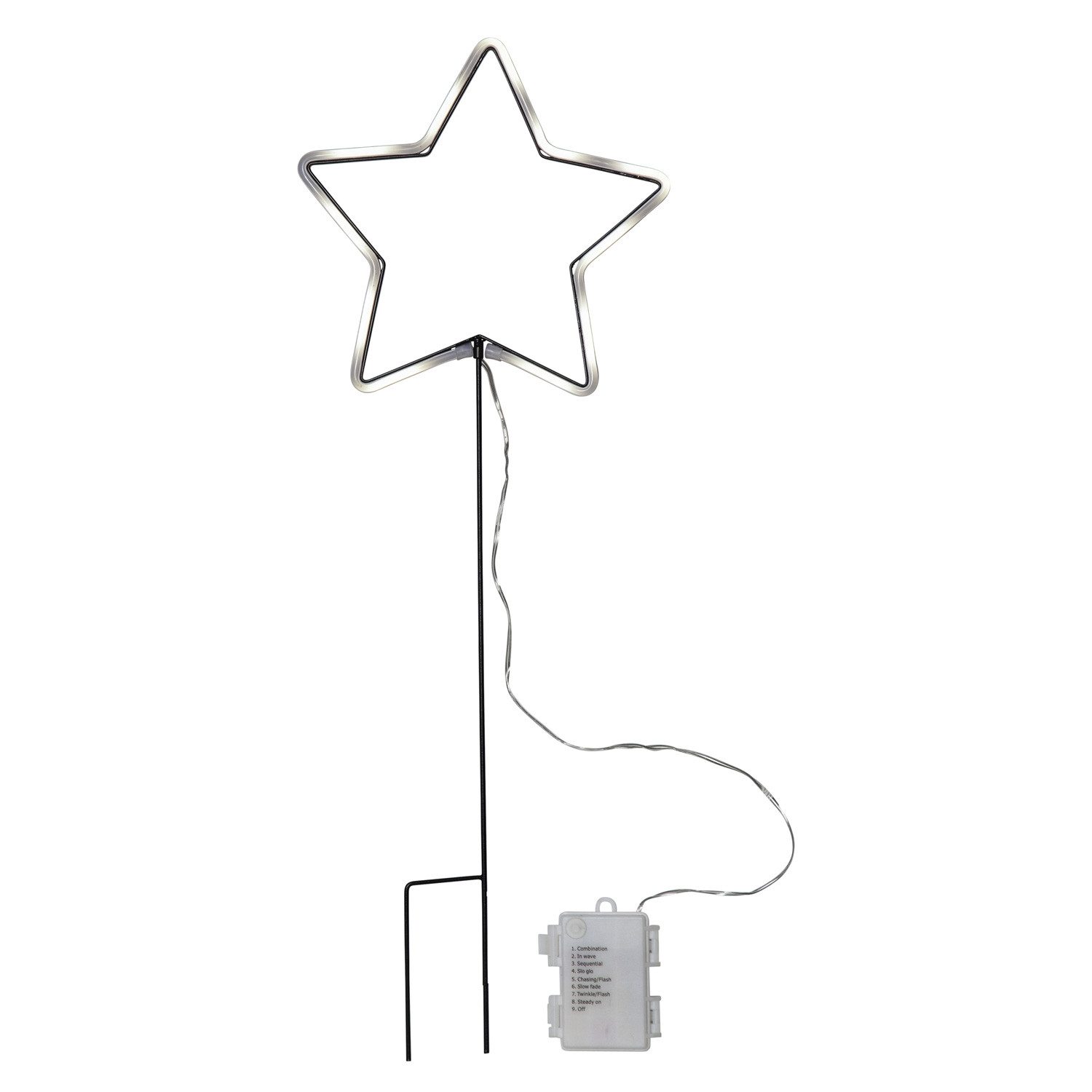 MARELIDA LED-Stern für außen LED Leuchtstern Lichterstern 8 Funktionen 58cm Außen Weihnachtsdeko, LED Classic, Neutralweiß (3300K bis 5300K)