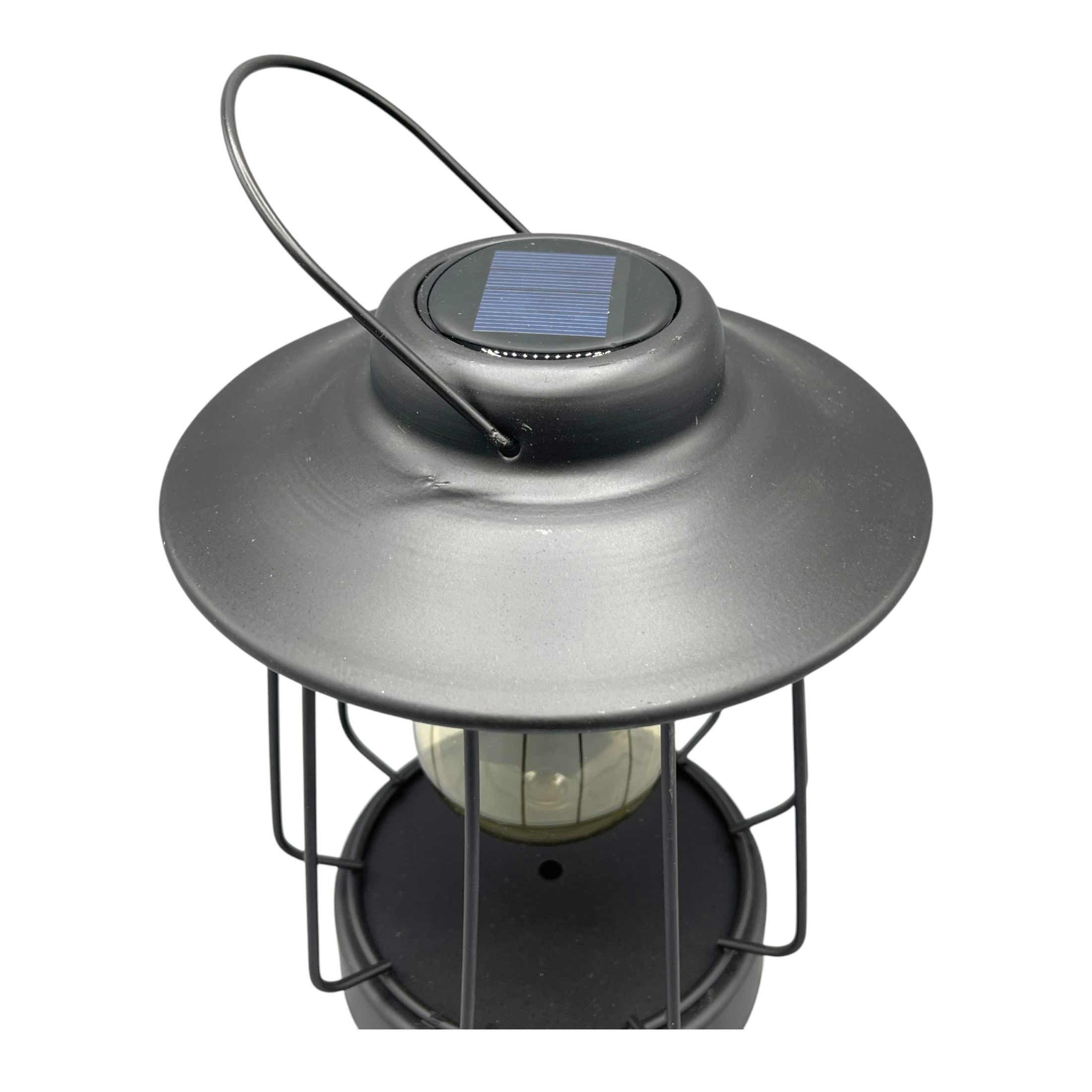 Coen Bakker Deco BV LED Solarleuchte, Lichtsensor, LED, warmweiß, Laterne schwarz Metall Retro-Optik 16x18cm