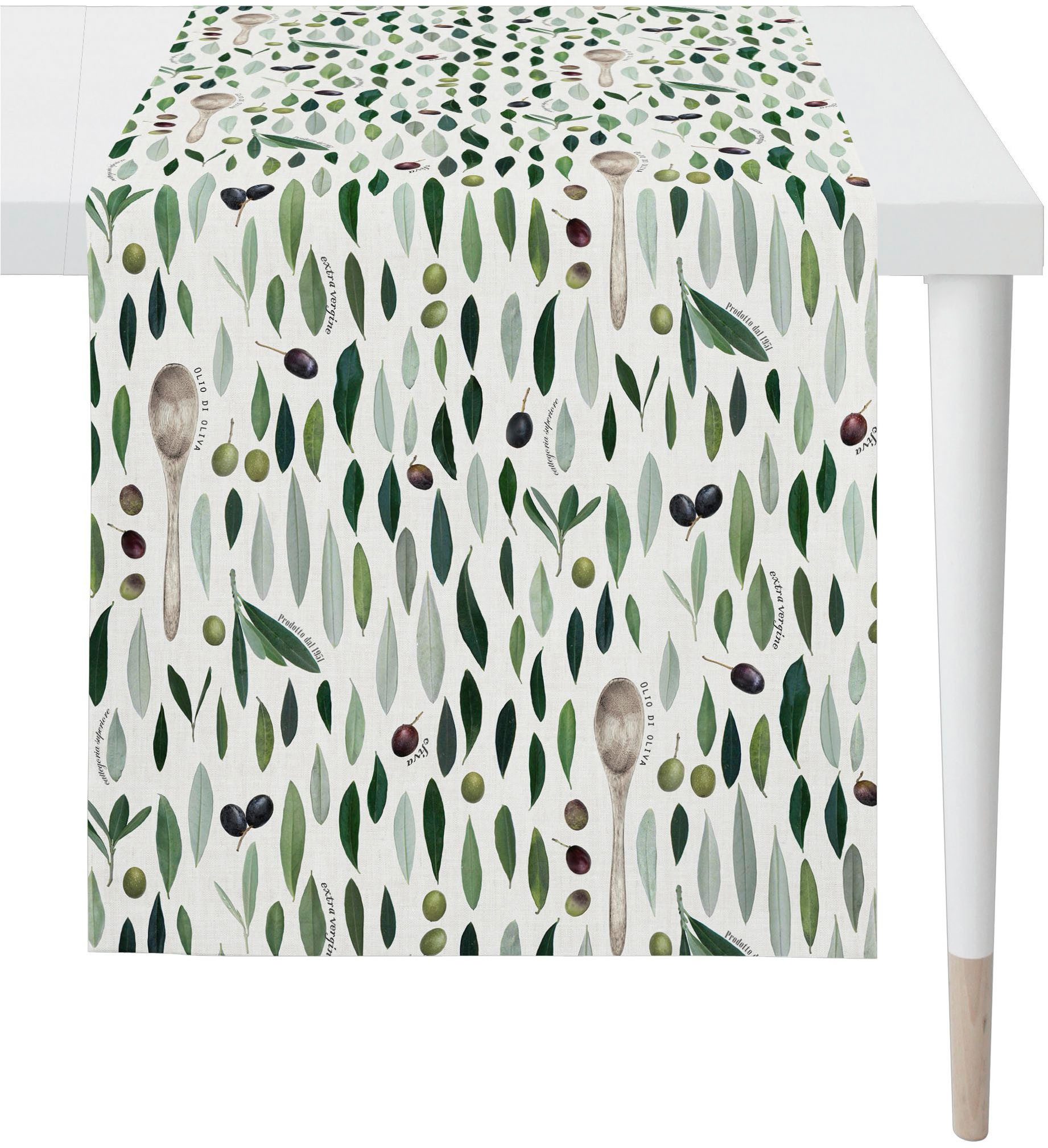 APELT Tischdecke 7007 (1-tlg), Olivendesign als all-over