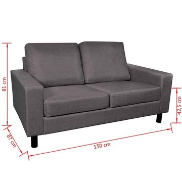 vidaXL Sofa Sofa 2-Sitzer Stoff Dunkelgrau